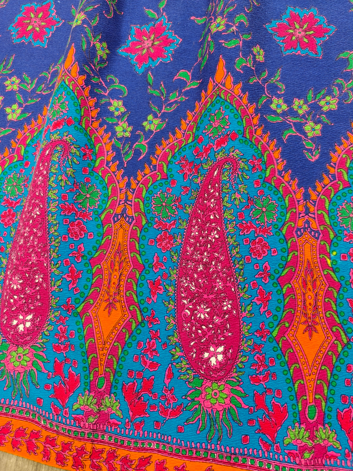 1960s psychedelic paisley cotton dress - XS/6