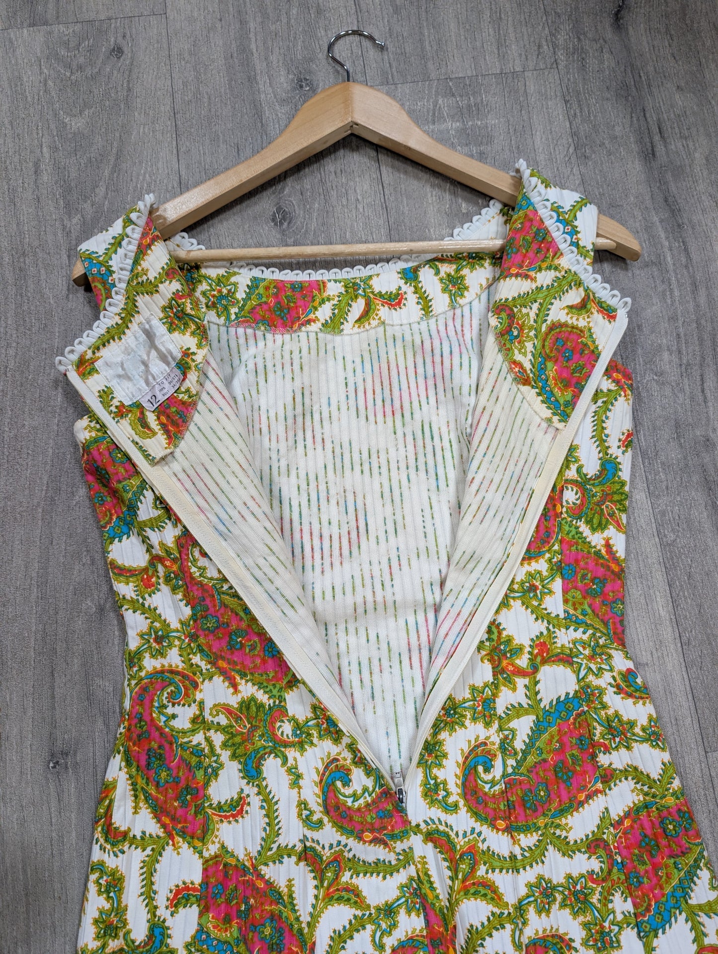 1960s Ladies Pride cotton paisley dress - S/8/10
