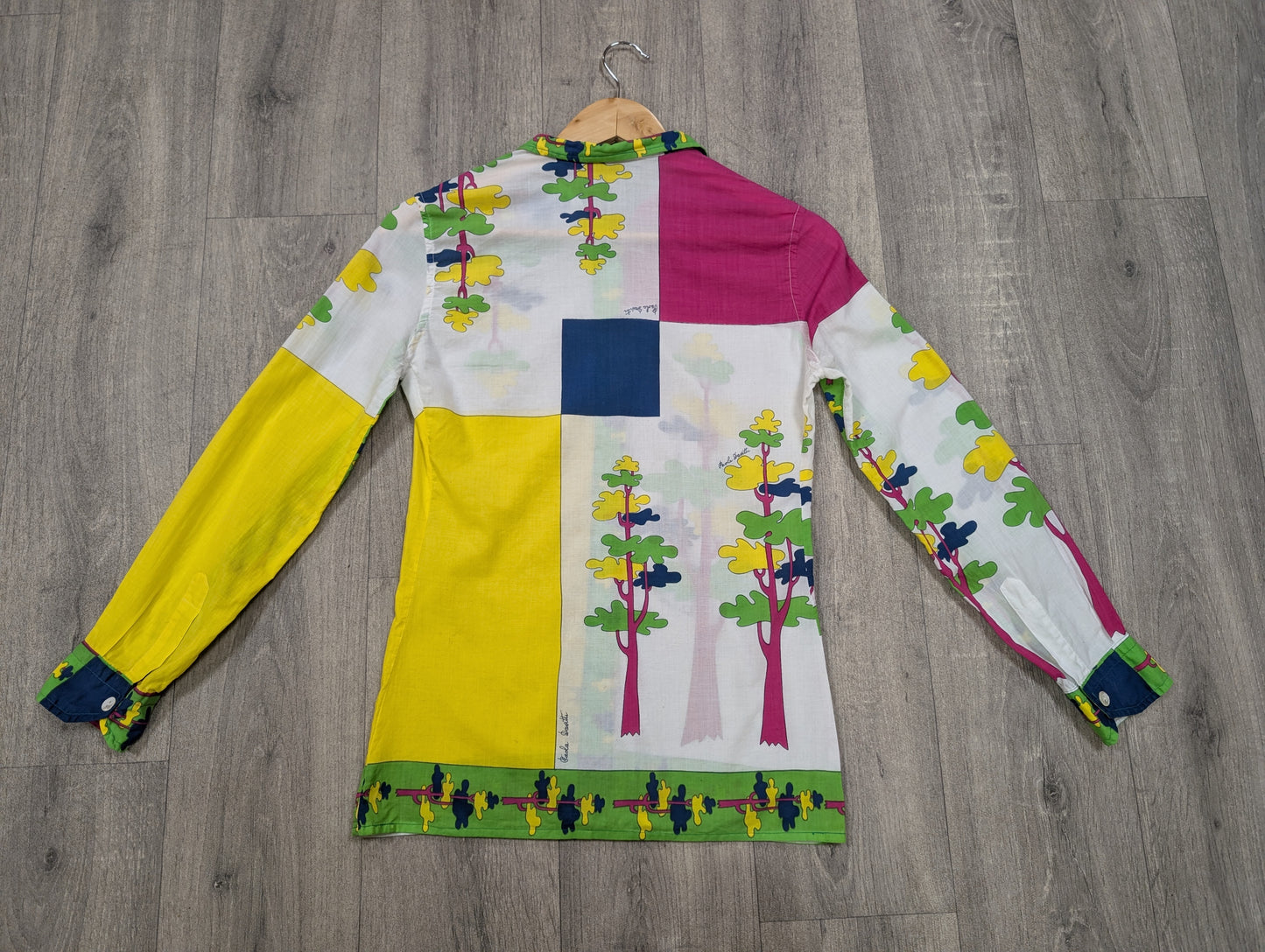 Stunning 1970s Paola Davitti novelty print cotton shirt - XS
