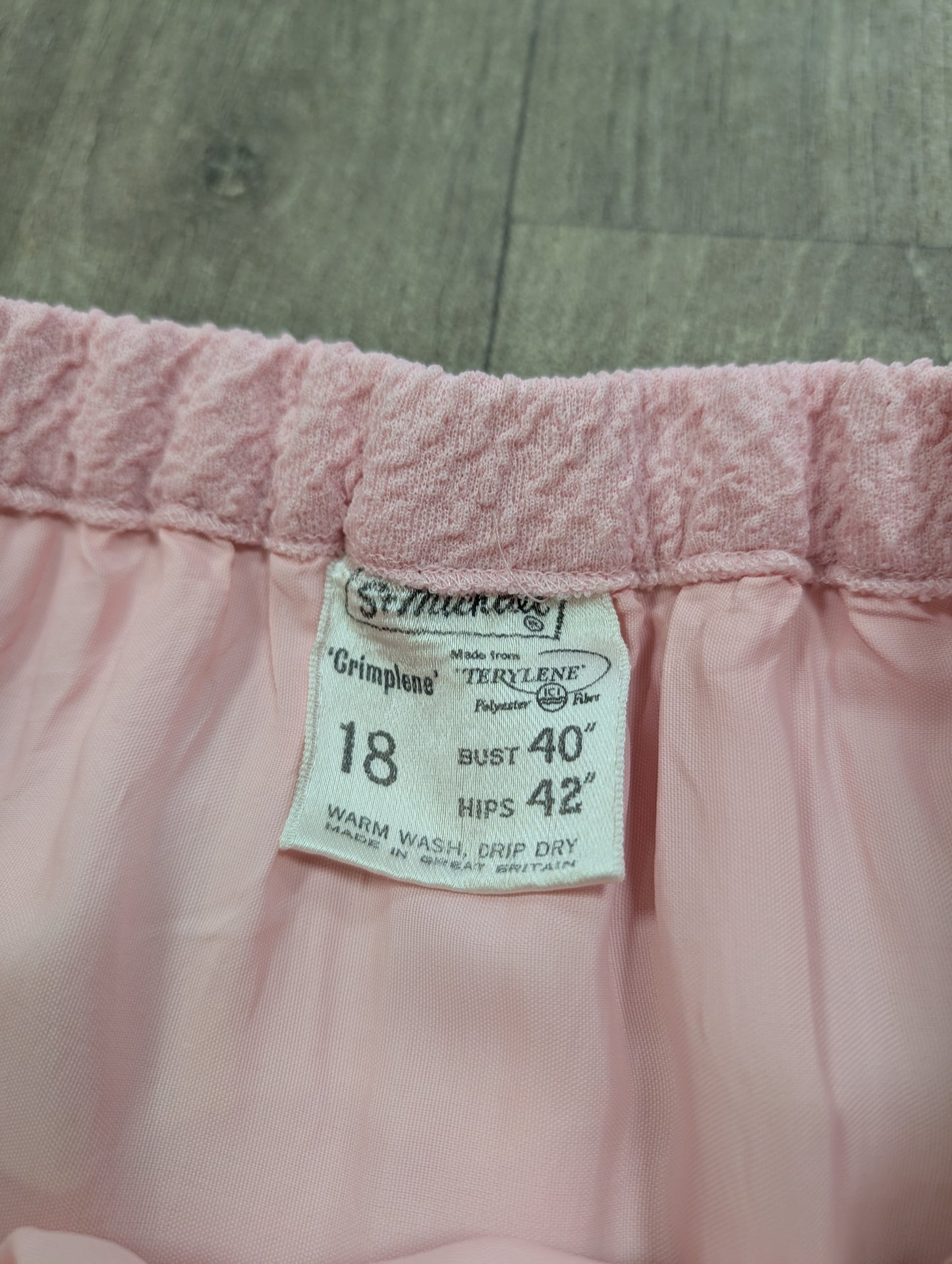 1960s St Michael pink crimplene skirt suit - M/12/14