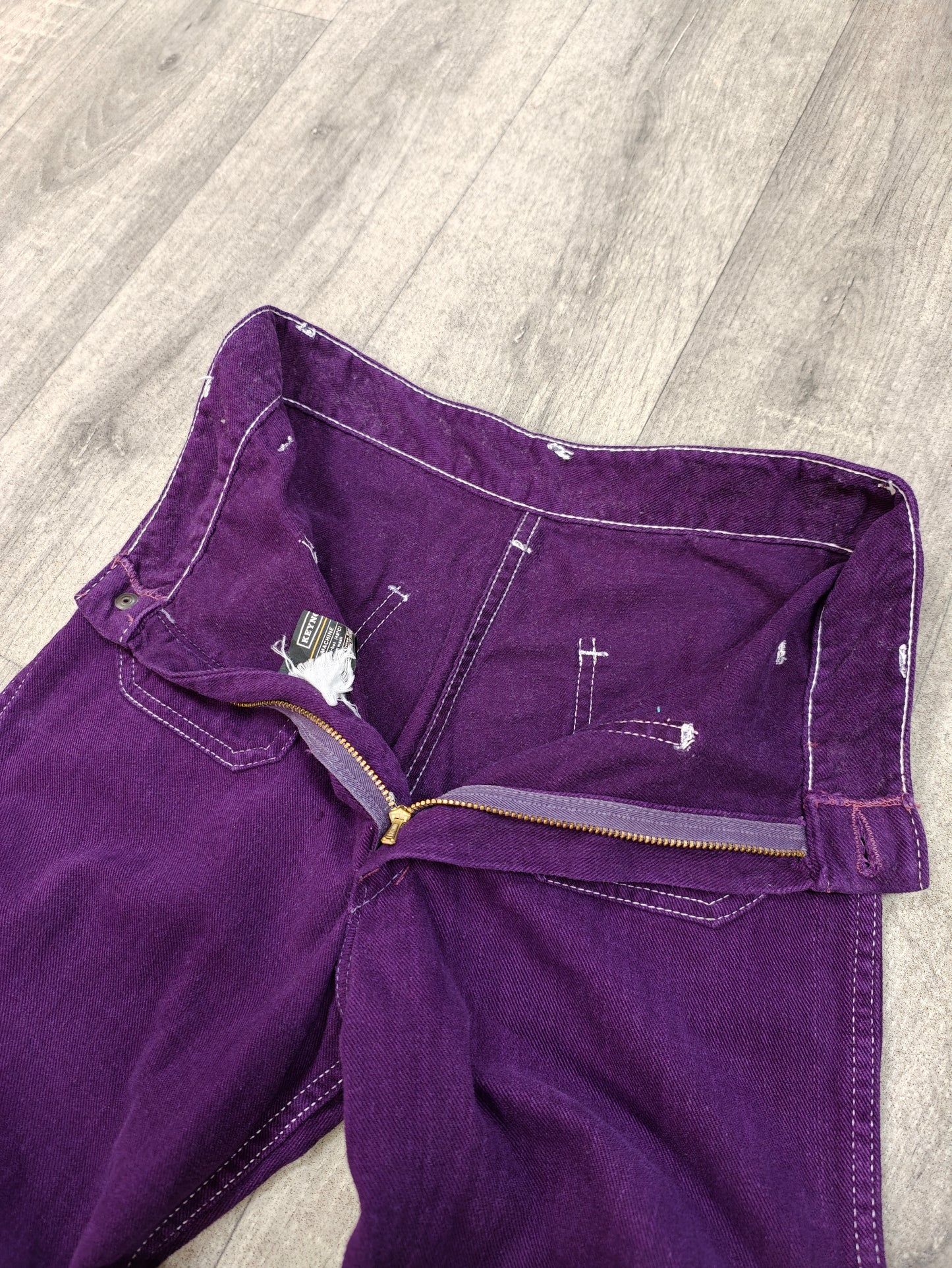 1970s Keynote purple flares - 26" waist