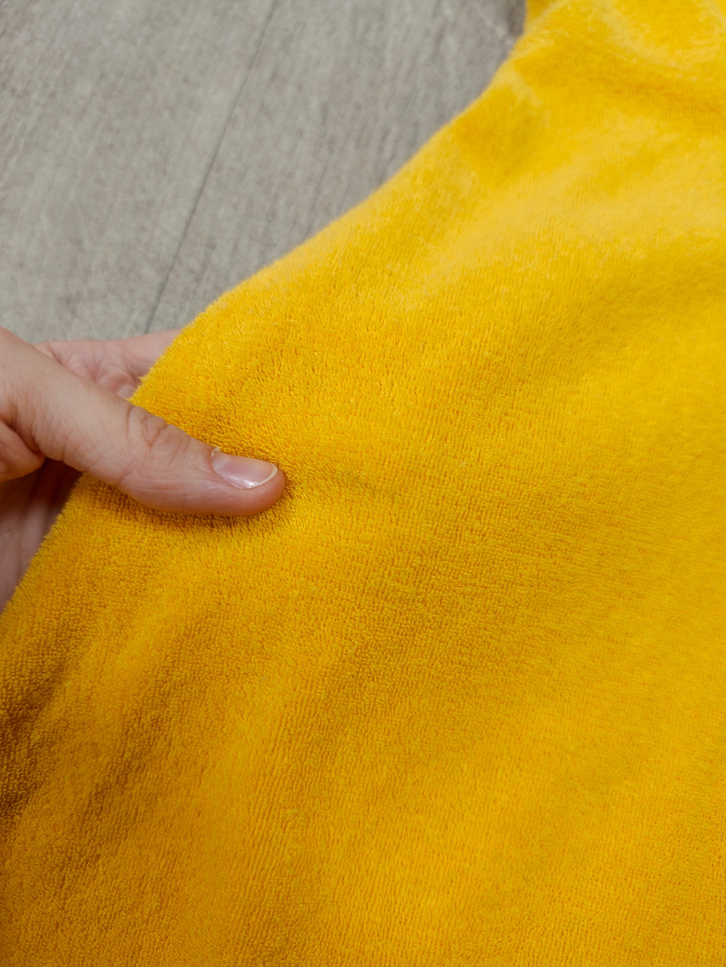 St Michael yellow towelling dress - S/8/10