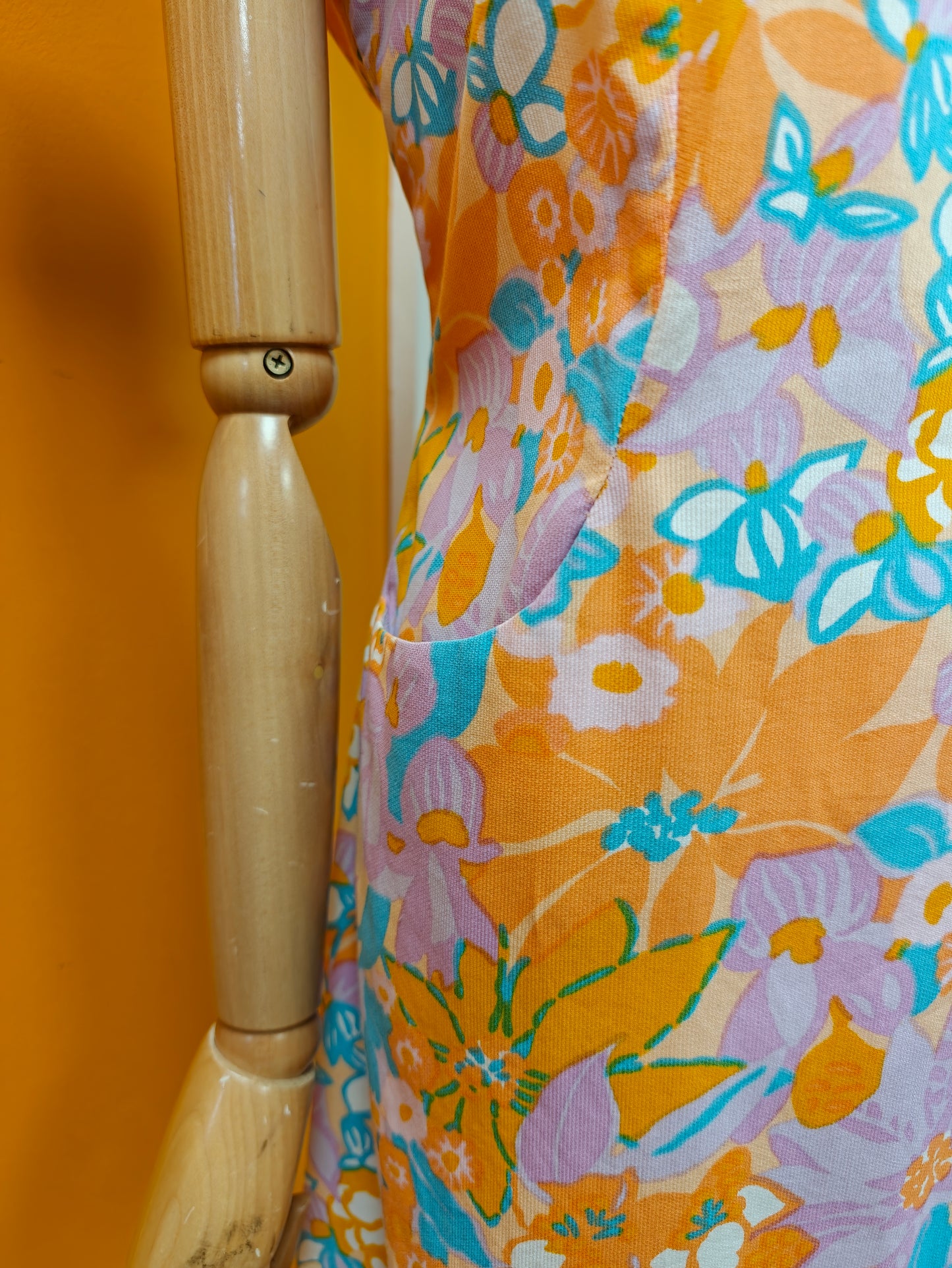 1960s floral cotton dress - M/14