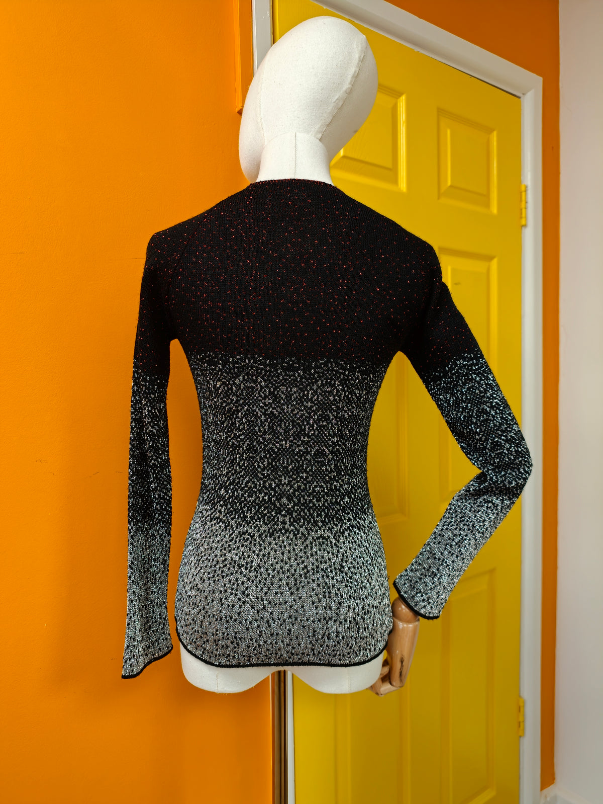1970s lurex long sleeved top - XS/S