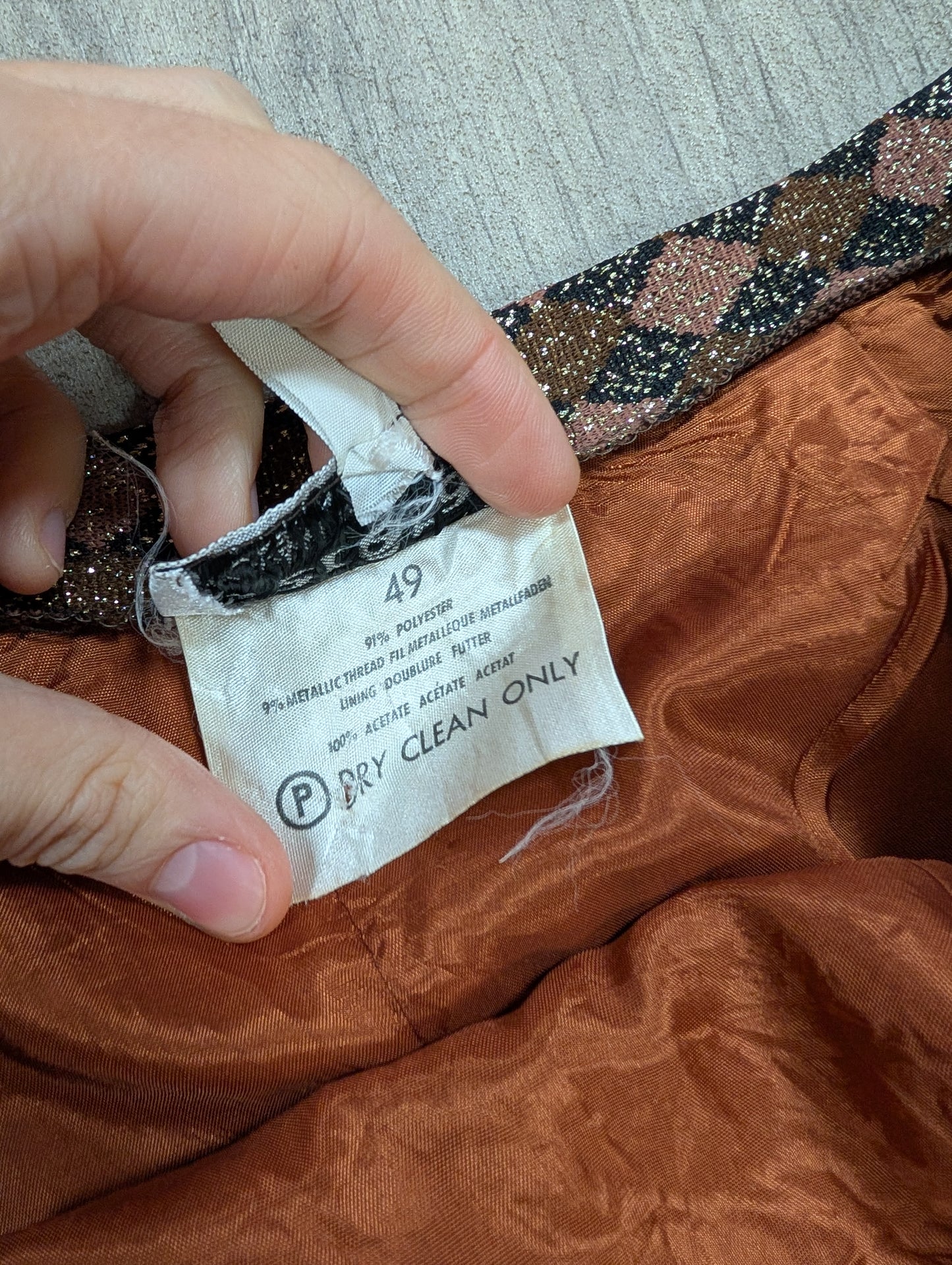 1970s Dereta gold lurex maxi skirt - 29" waist