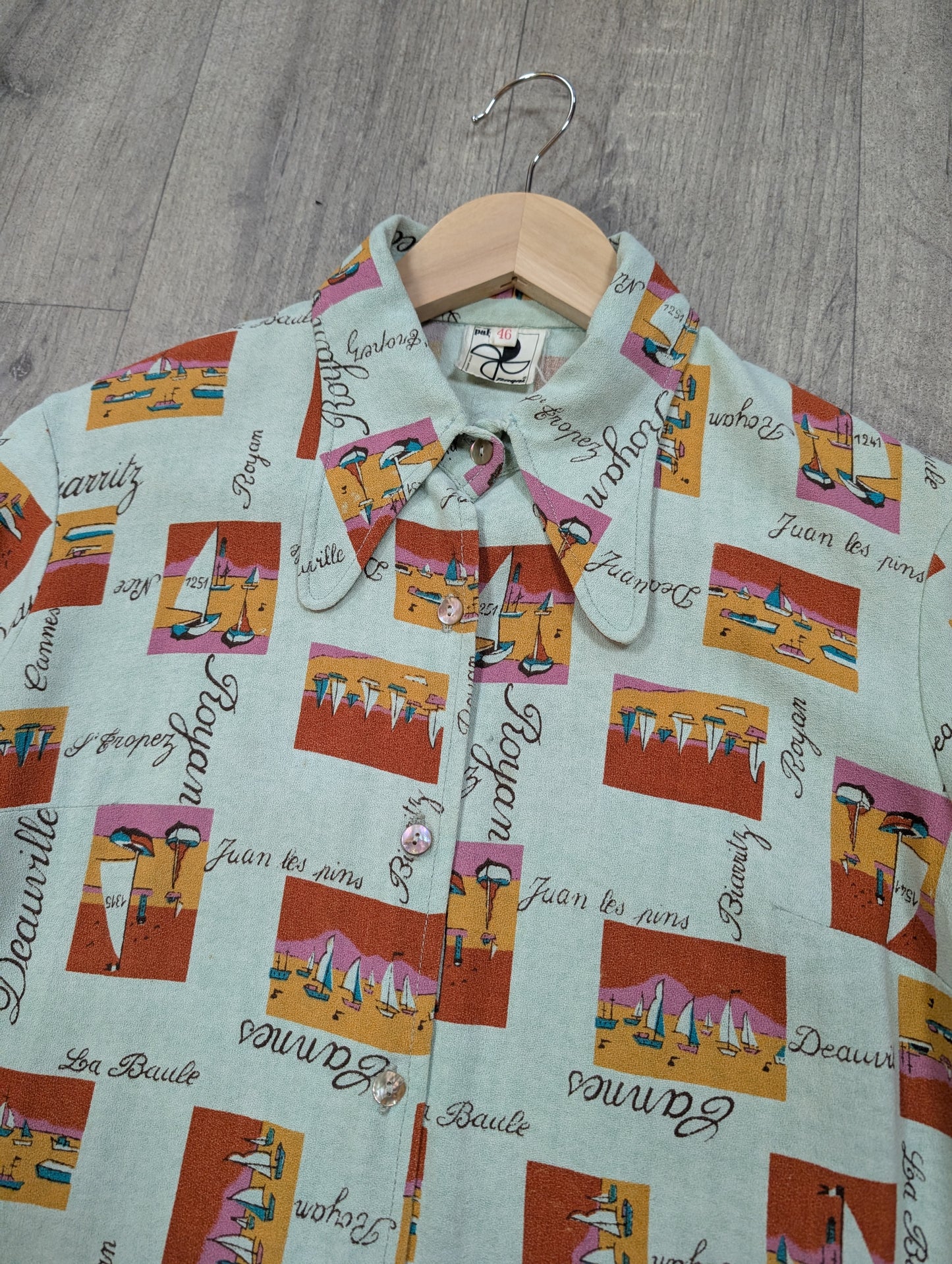 1970s novelty print shirt - S/M