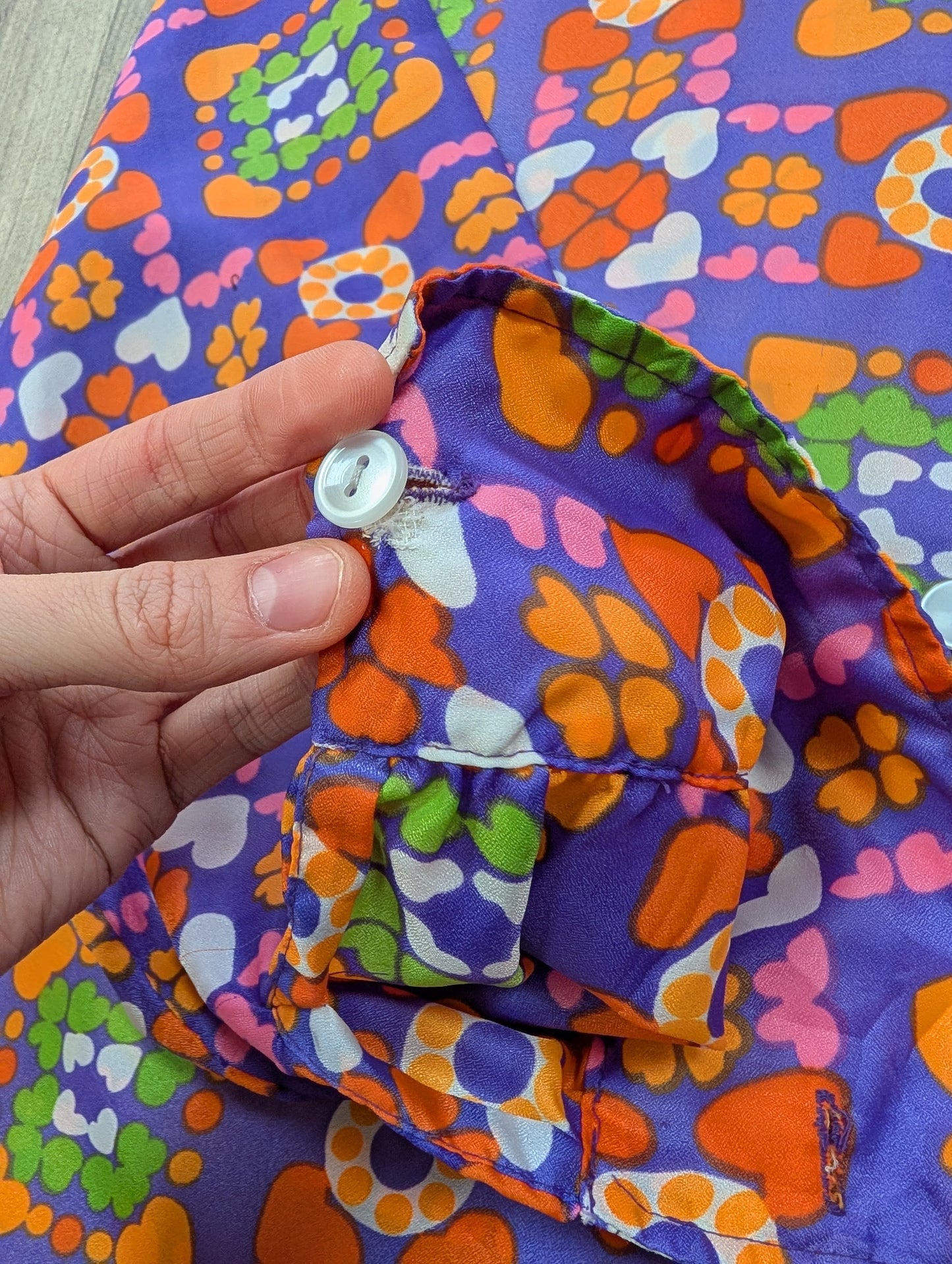 1970s Take #1 psychedelic dagger collar shirt - M