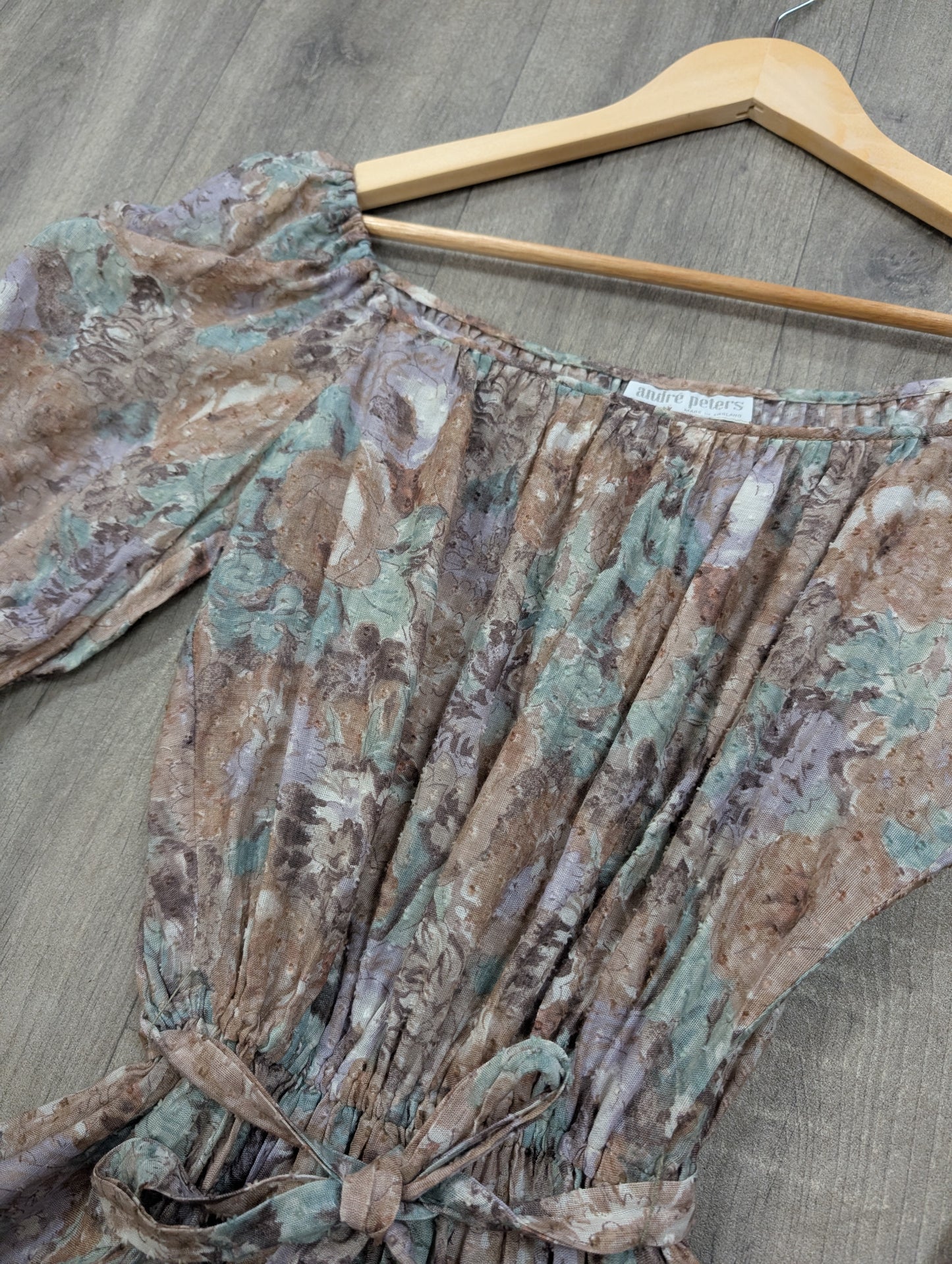 1970s Andre Peters floral blouse and skirt - S/8/10