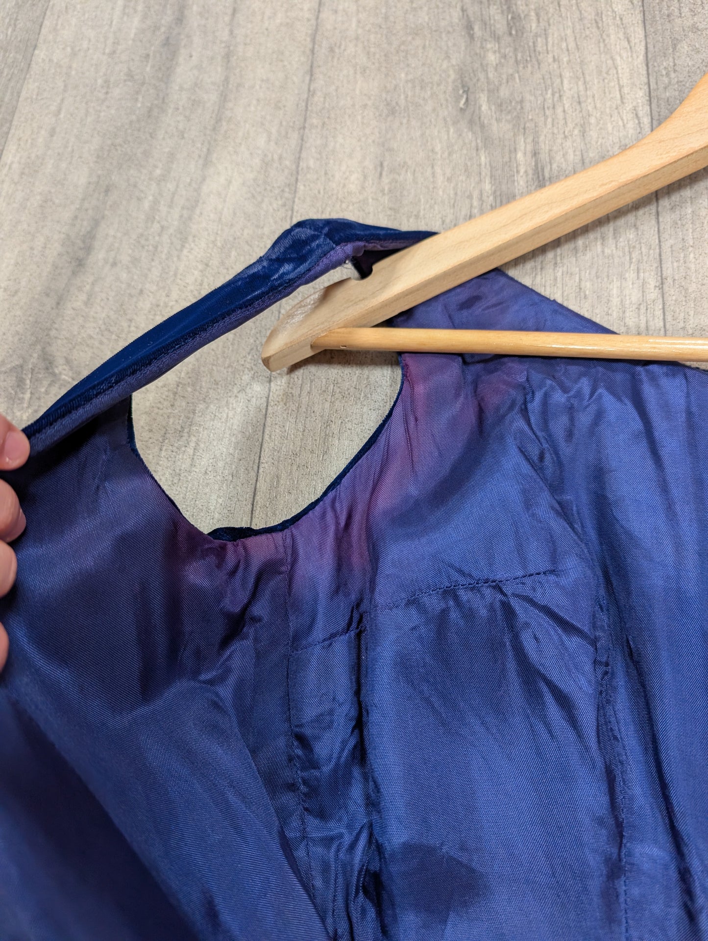 1960s Blanes blue velvet dress - S/8