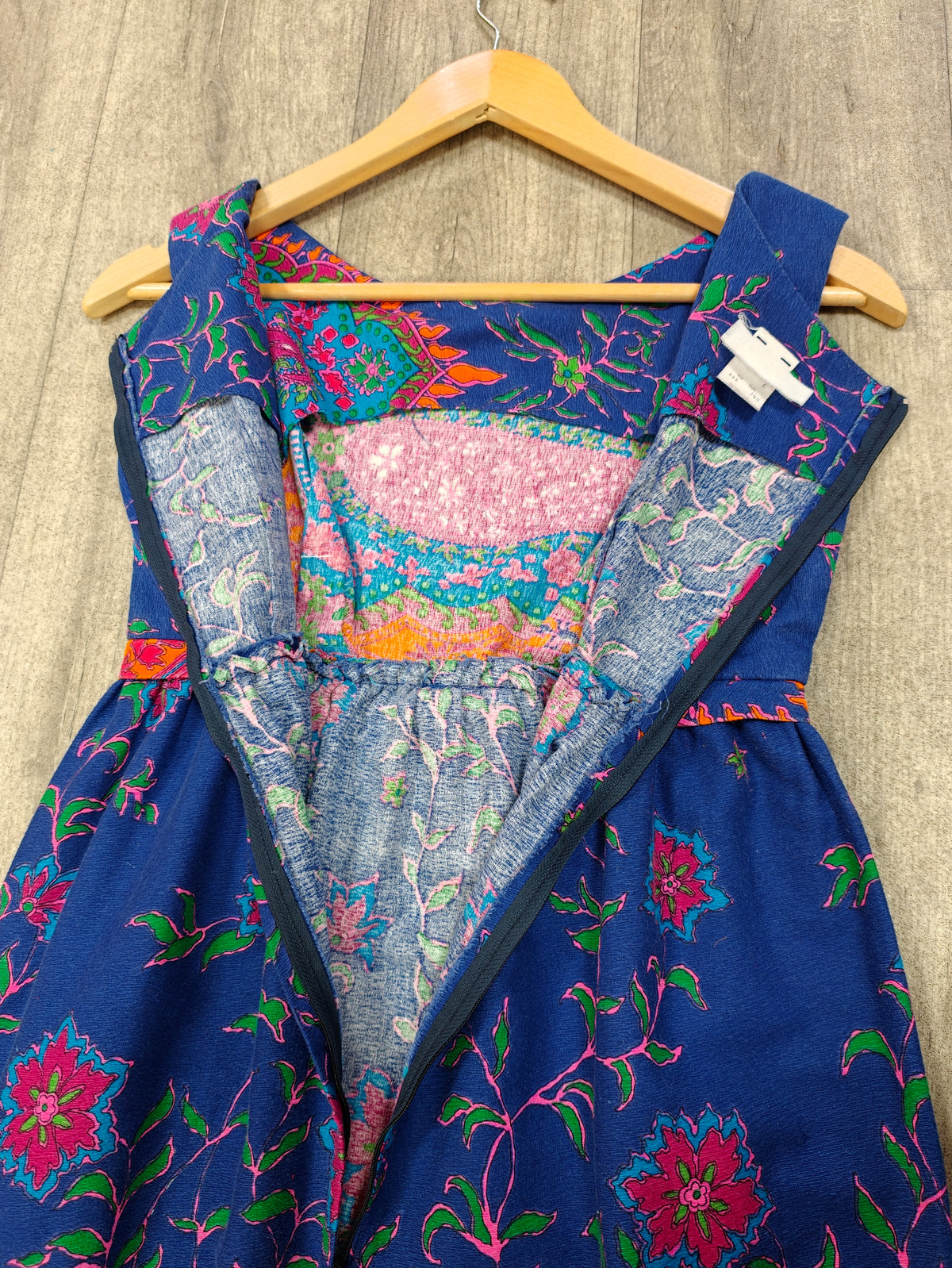 1960s psychedelic paisley cotton dress - XS/6