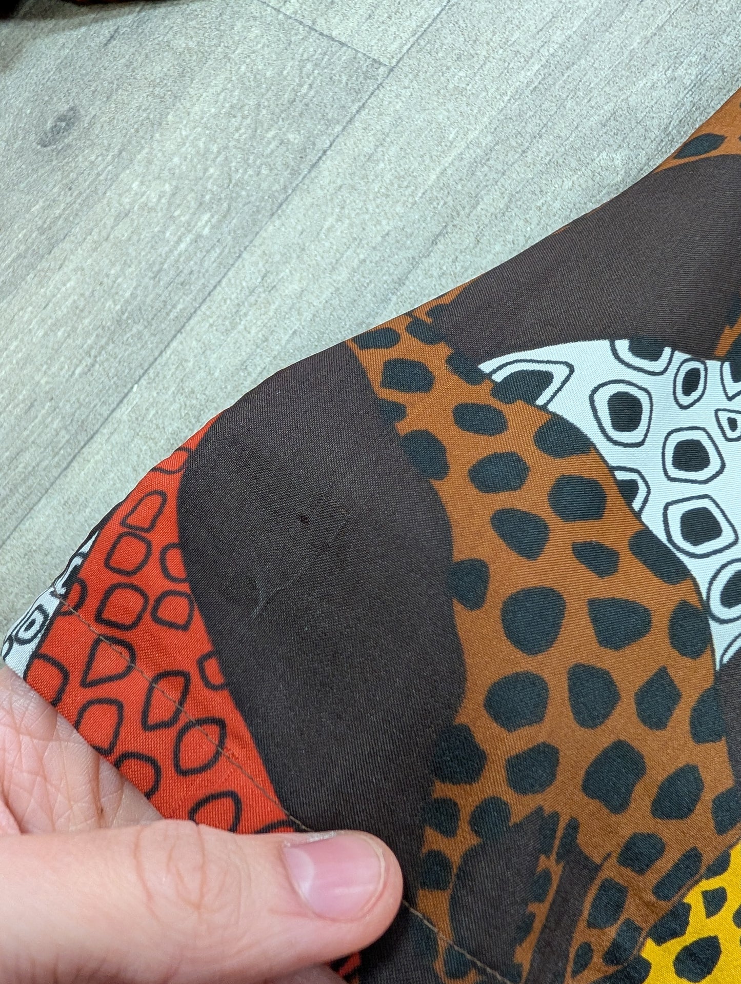1970s novelty giraffe print dagger collar shirt - S