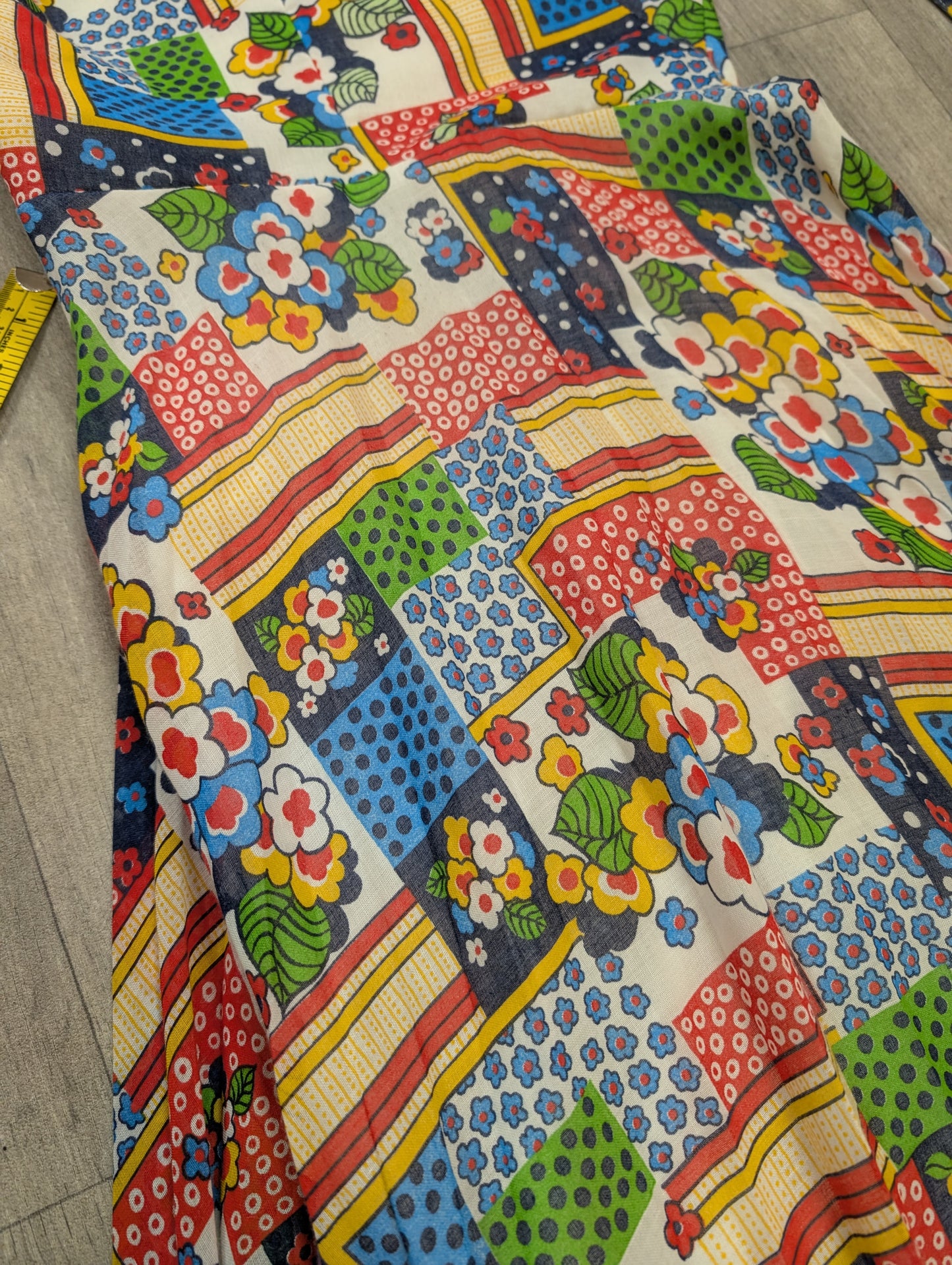 1970s Shubette patchwork print halter neck maxi dress - S/8