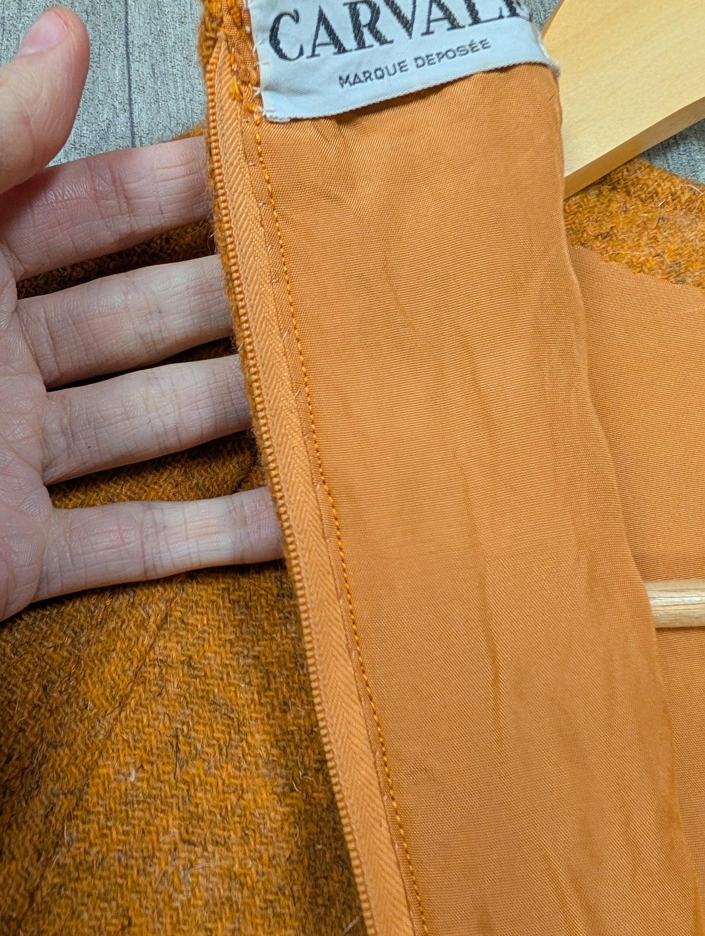1960s Carvale orange wool dress - S/10