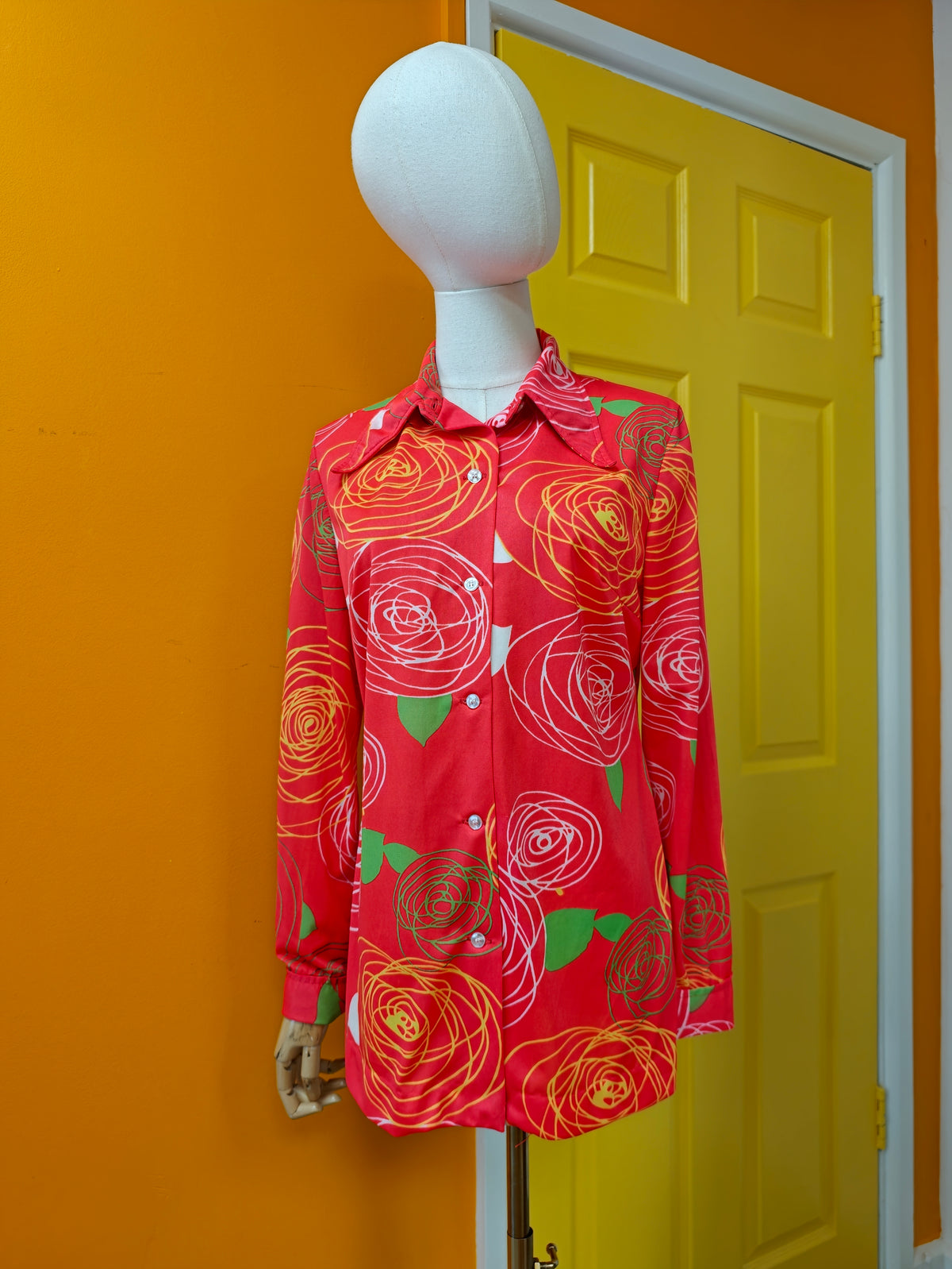 1970s Jantzen dagger collar shirt - M