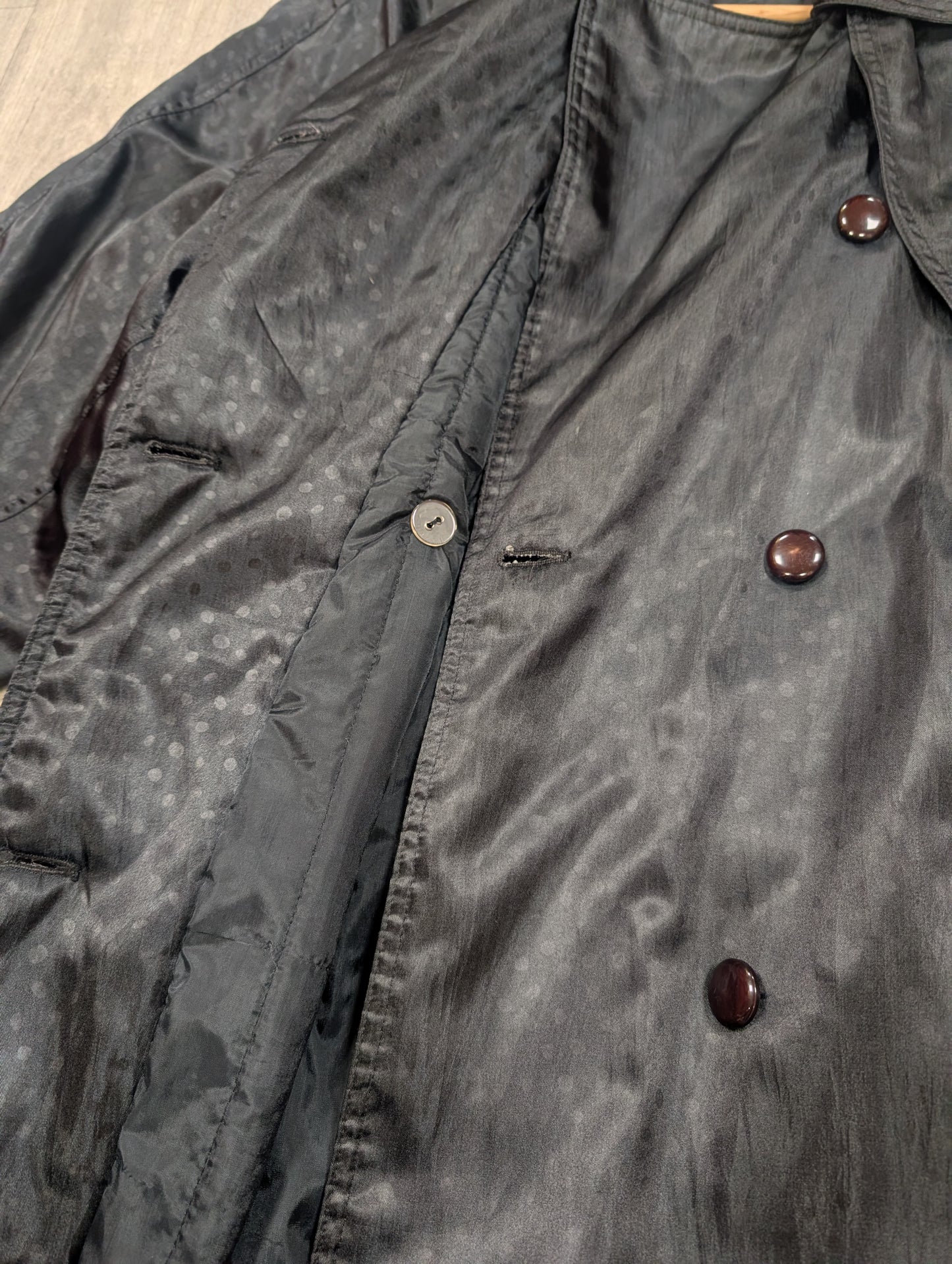 1980s 4 Seasons black trench coat - S/M