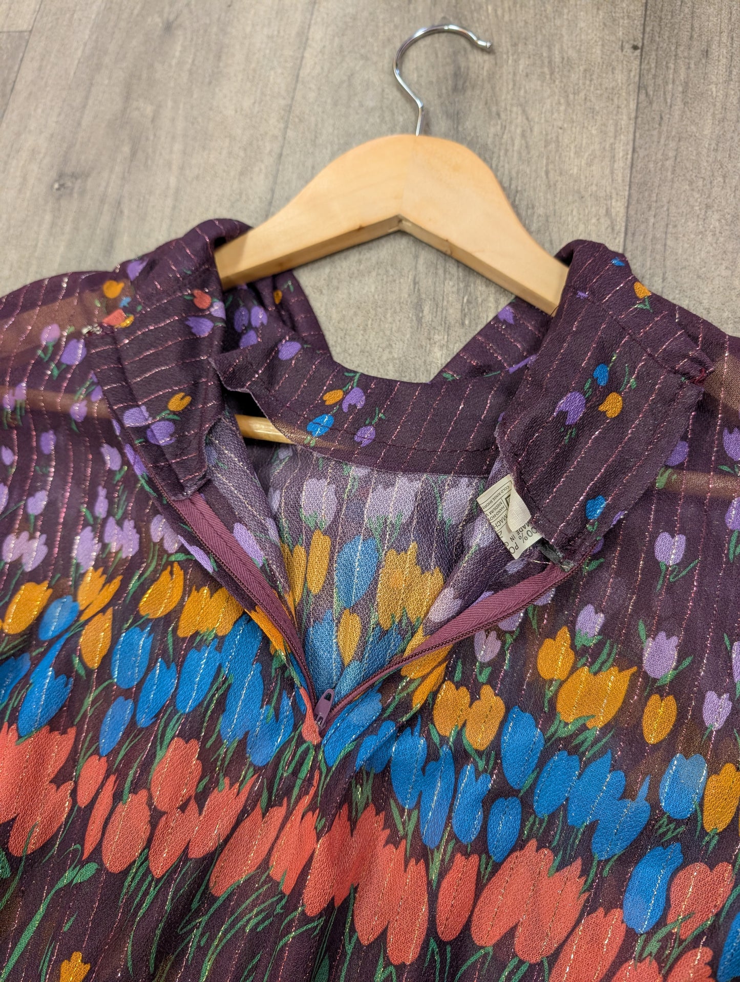 Late 1970s sparkly tulip sheer dress - S/M