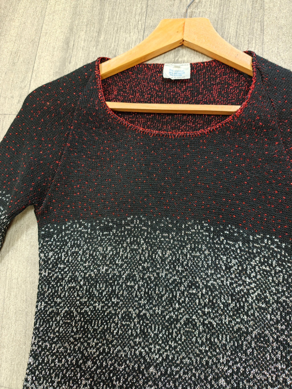 1970s lurex long sleeved top - XS/S