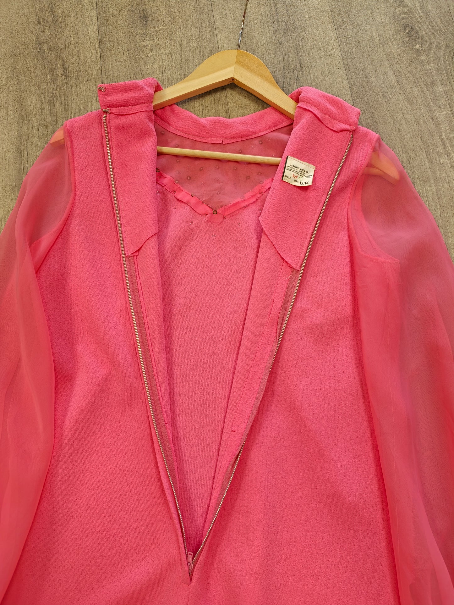1970s pink dress - M/12/14
