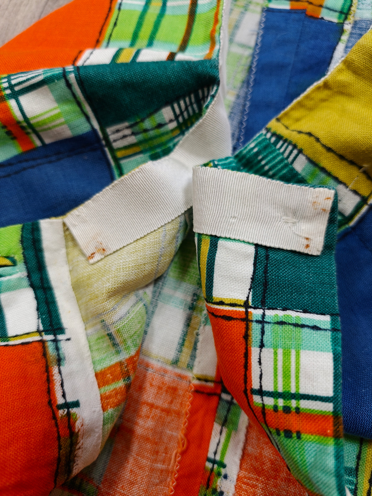 60s/70s patchwork print mini skirt - 24" waist