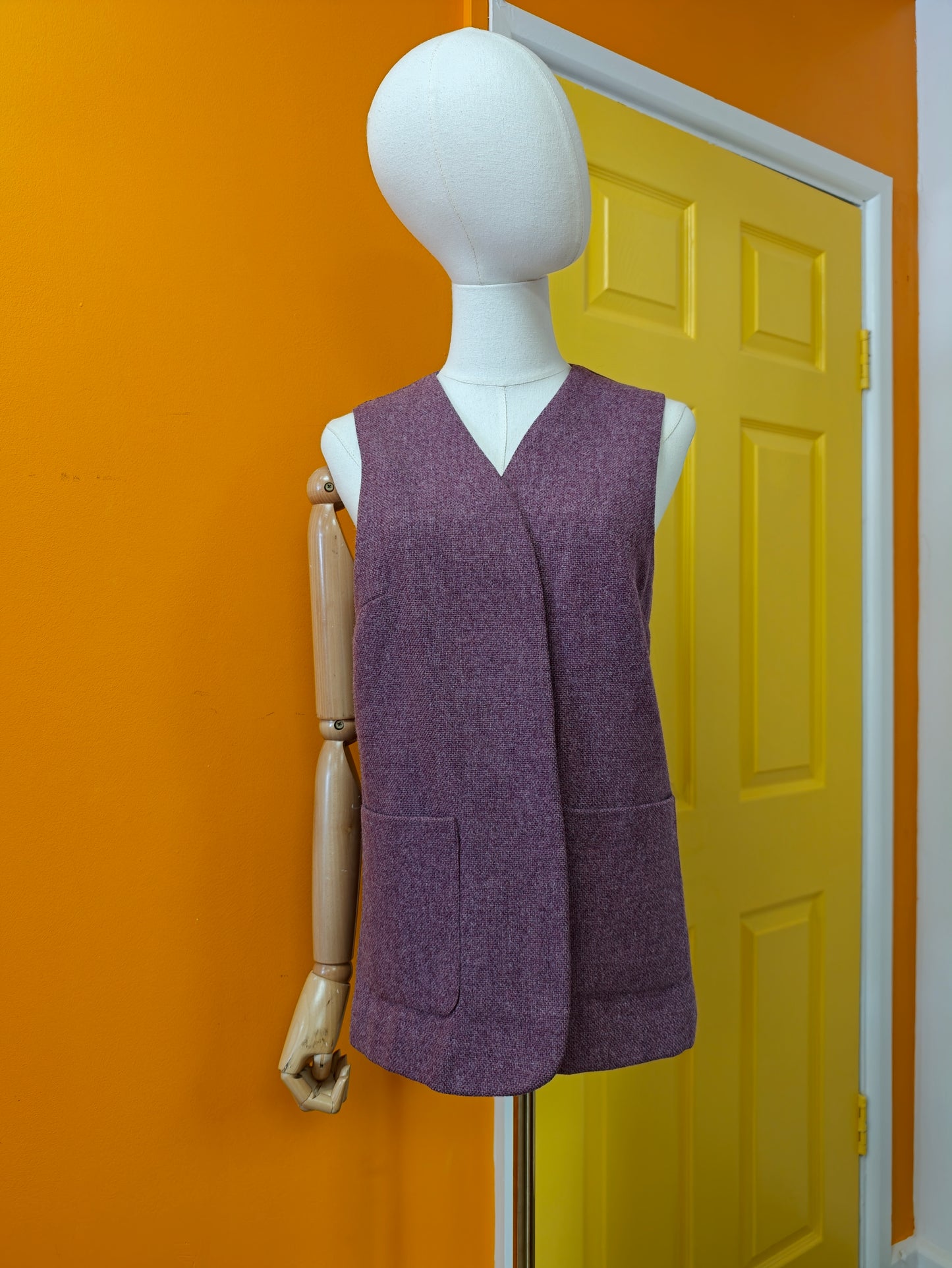 70s/80s purple Scottish wool waistcoat - M