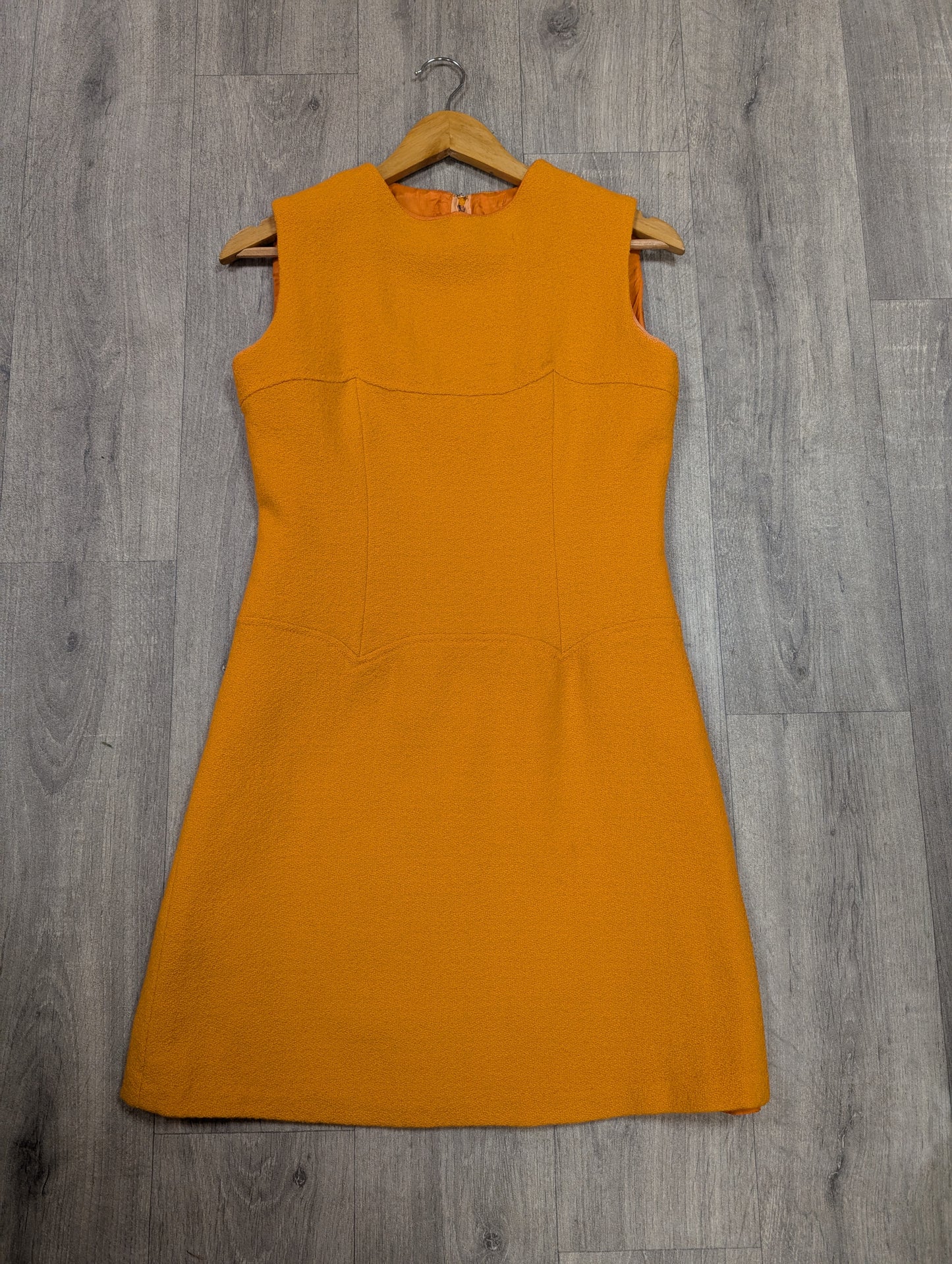 1960s Aubrey Segal orange boucle wool dress & coat - S/8/10