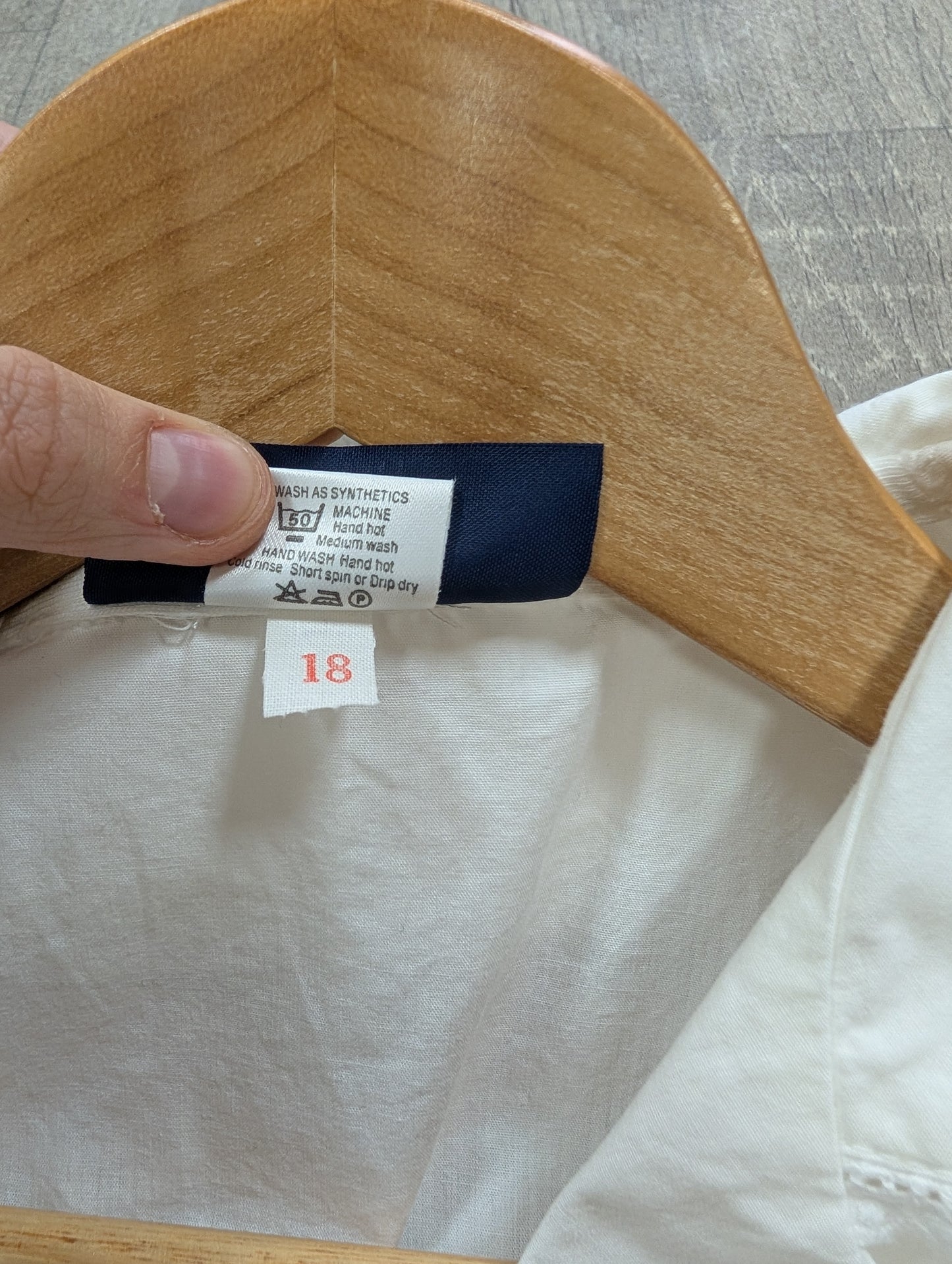 1980s Fred Perry white cotton blouse - XS