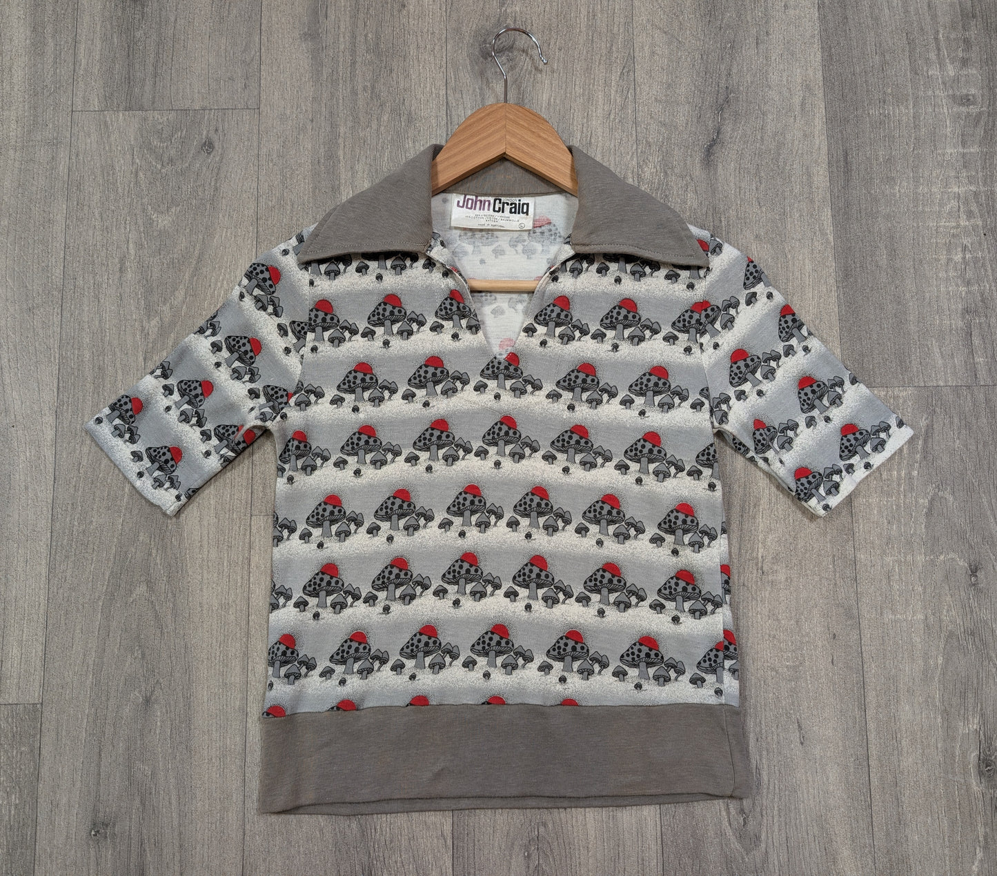 1970s John Craig novelty mushroom print top - XS/S