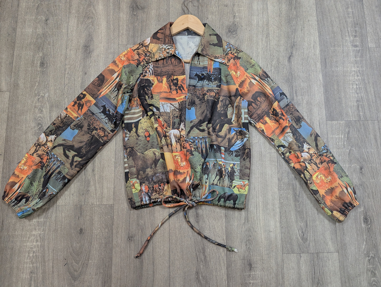 1970s horse print top - S/8/10