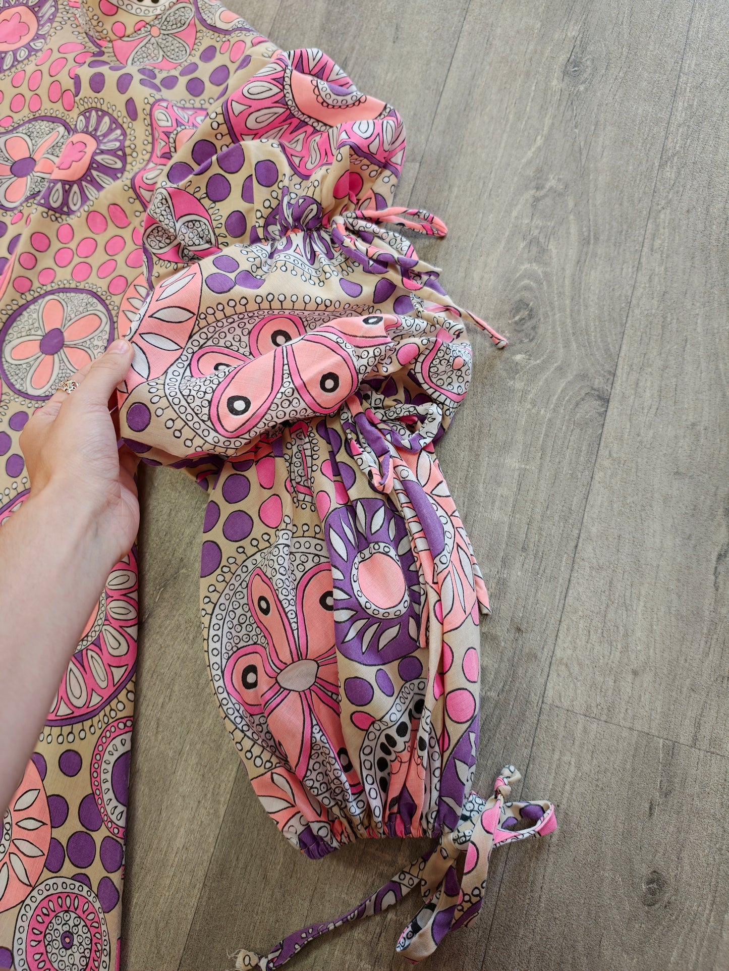 1960s Richard Shops psychedelic pink maxi dress - S