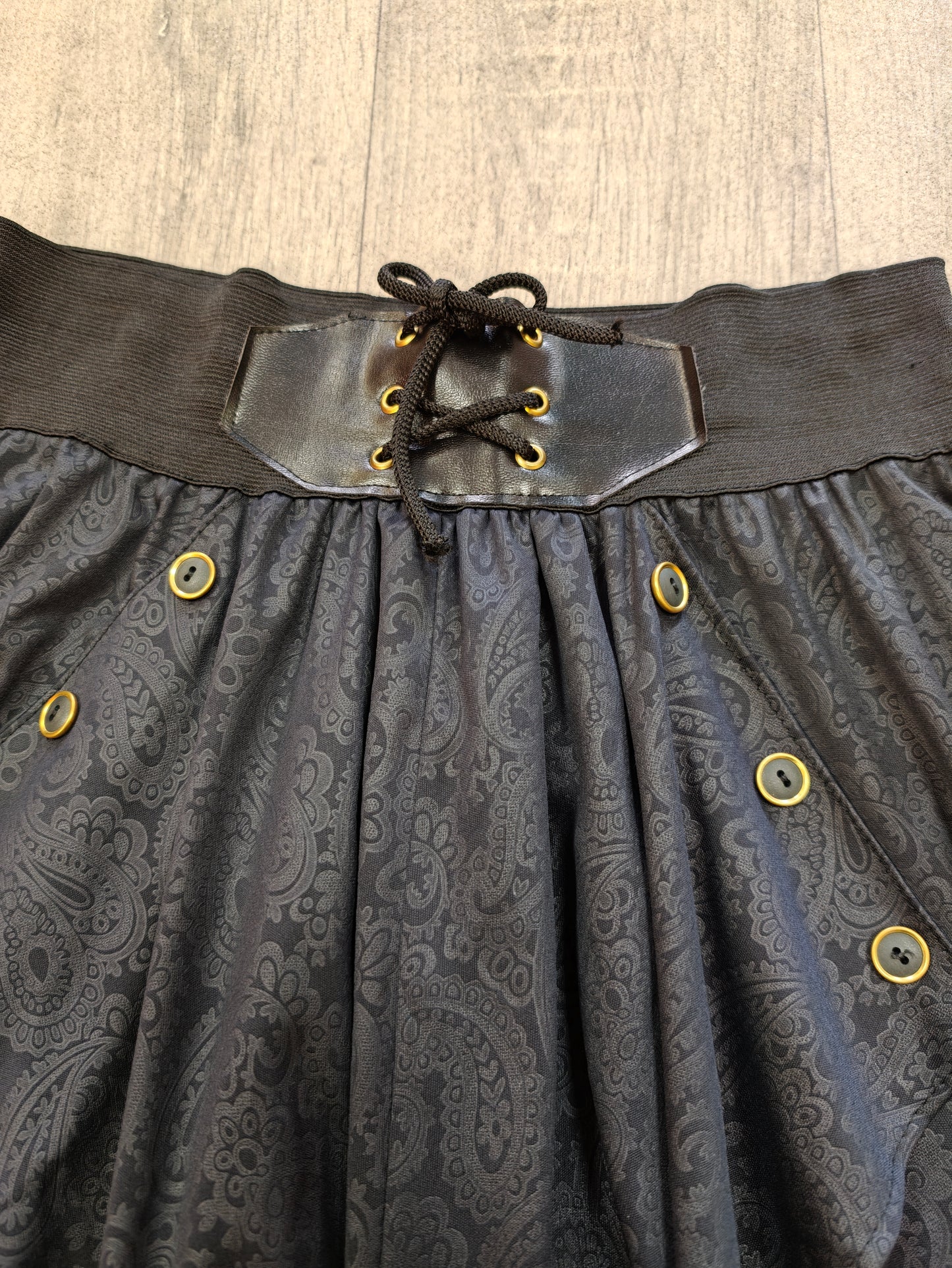 1980s black paisley skirt - S/M