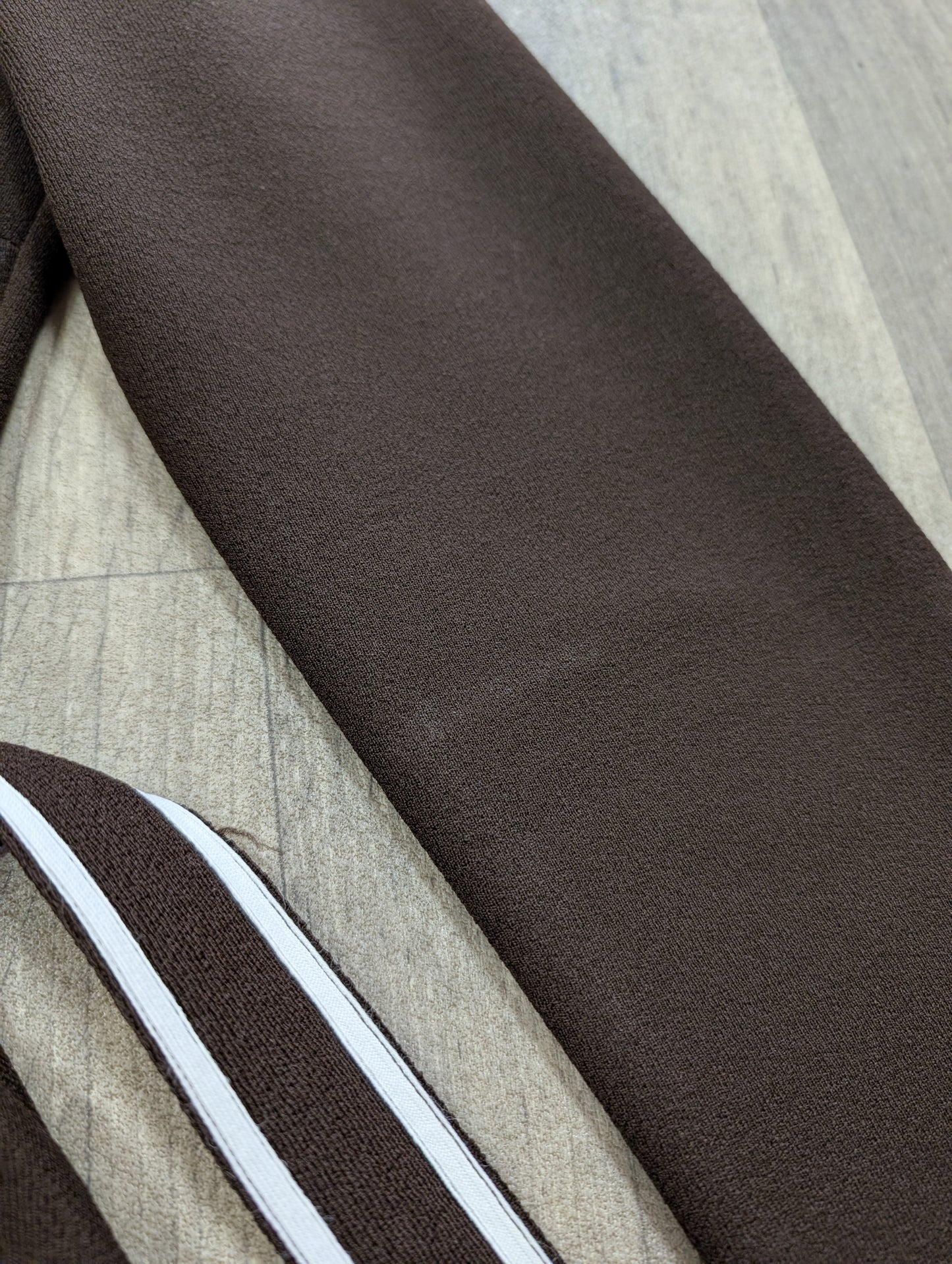 60s/70s brown crimplene dress - S/10