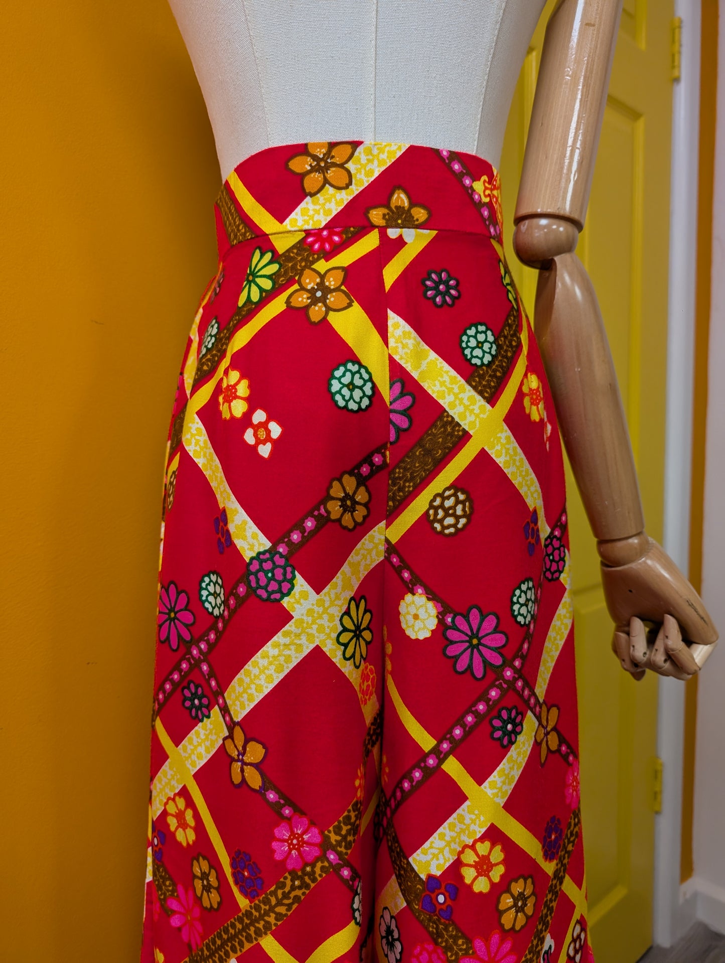 1970s Alex Colman California psychedelic palazzo pants - 26" waist