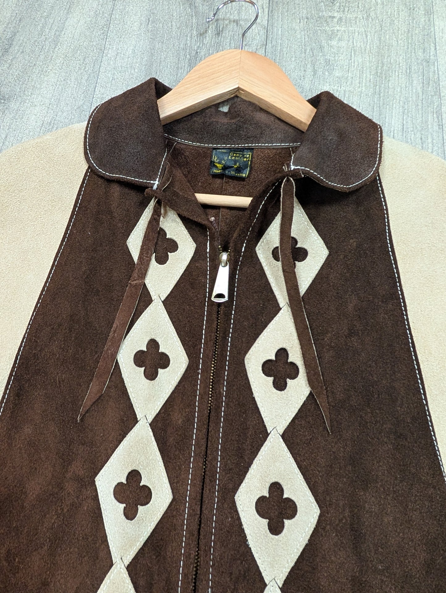 60s/70s Mexican suede cape