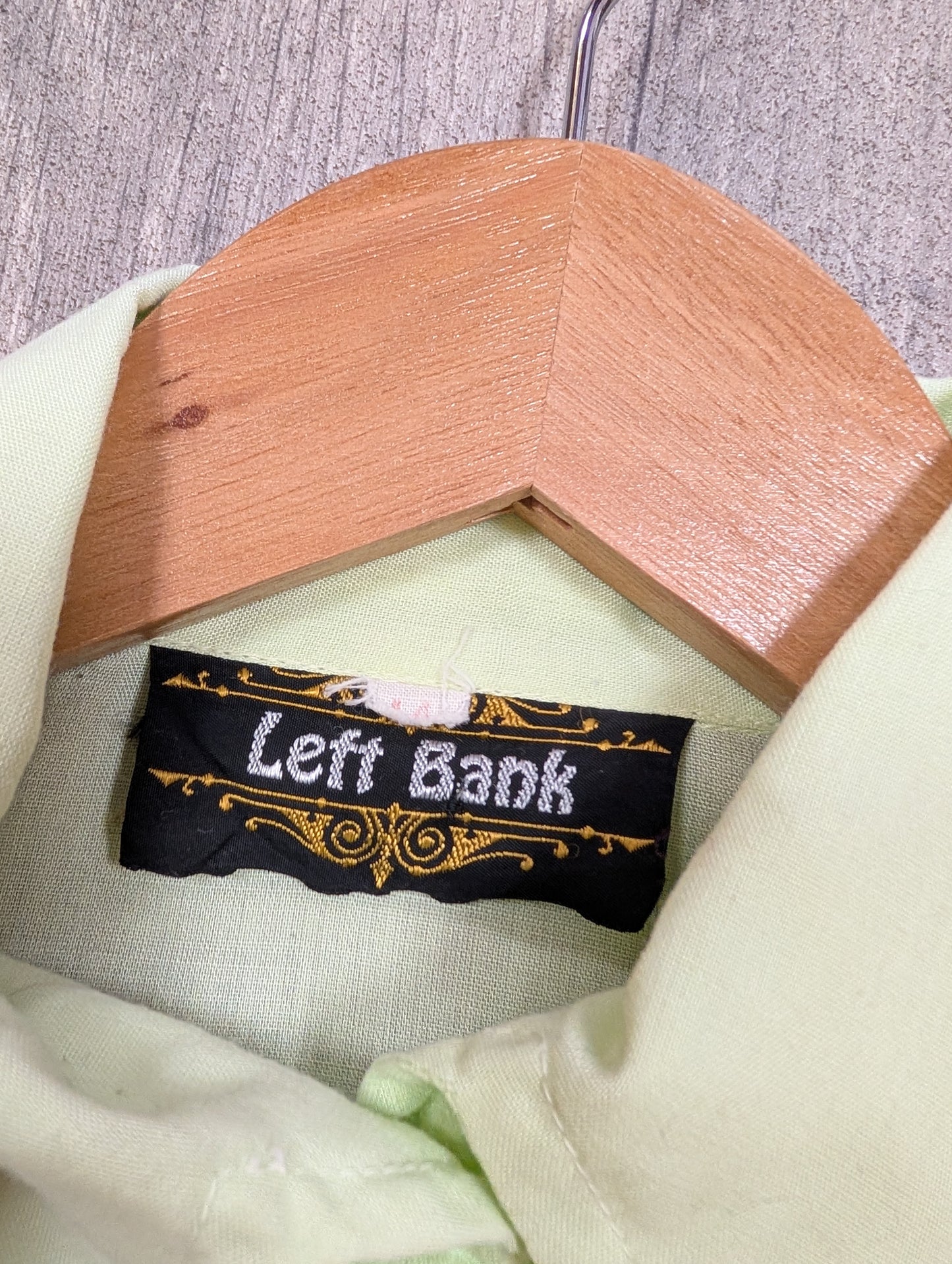 1970s Left Bank mint green dagger collar shirt - XS/S/6/8