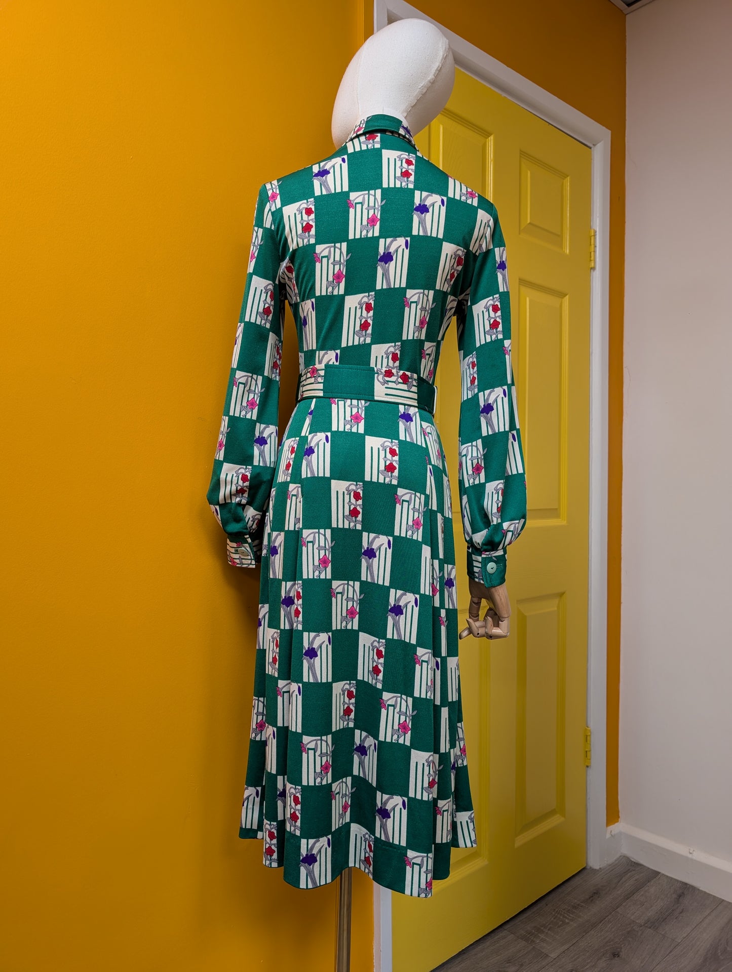 1970s Hanae Mori Ban-Lon by Vivid dress & belt - XS/S/6/8