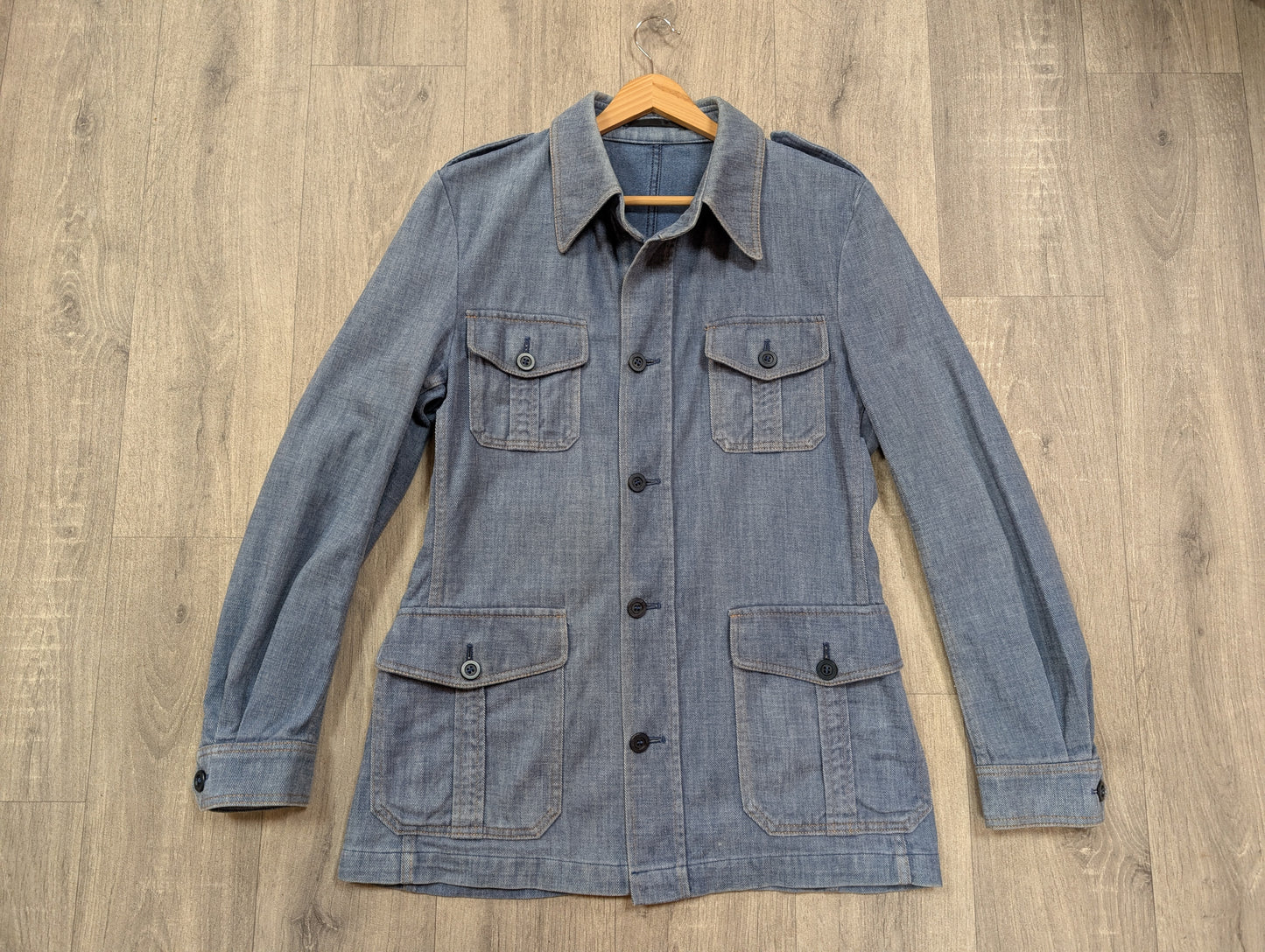 1970s St Michael denim safari jacket