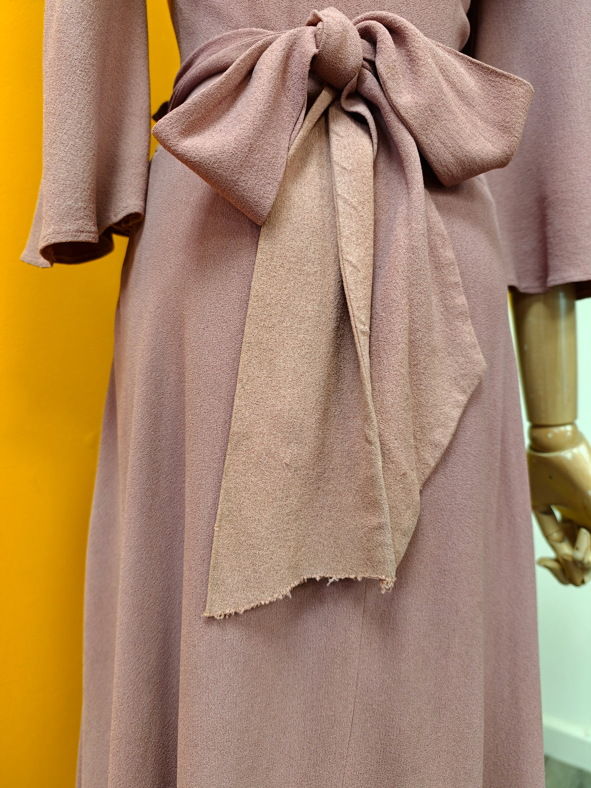 1970s Biba moss crepe wrap dress - XS