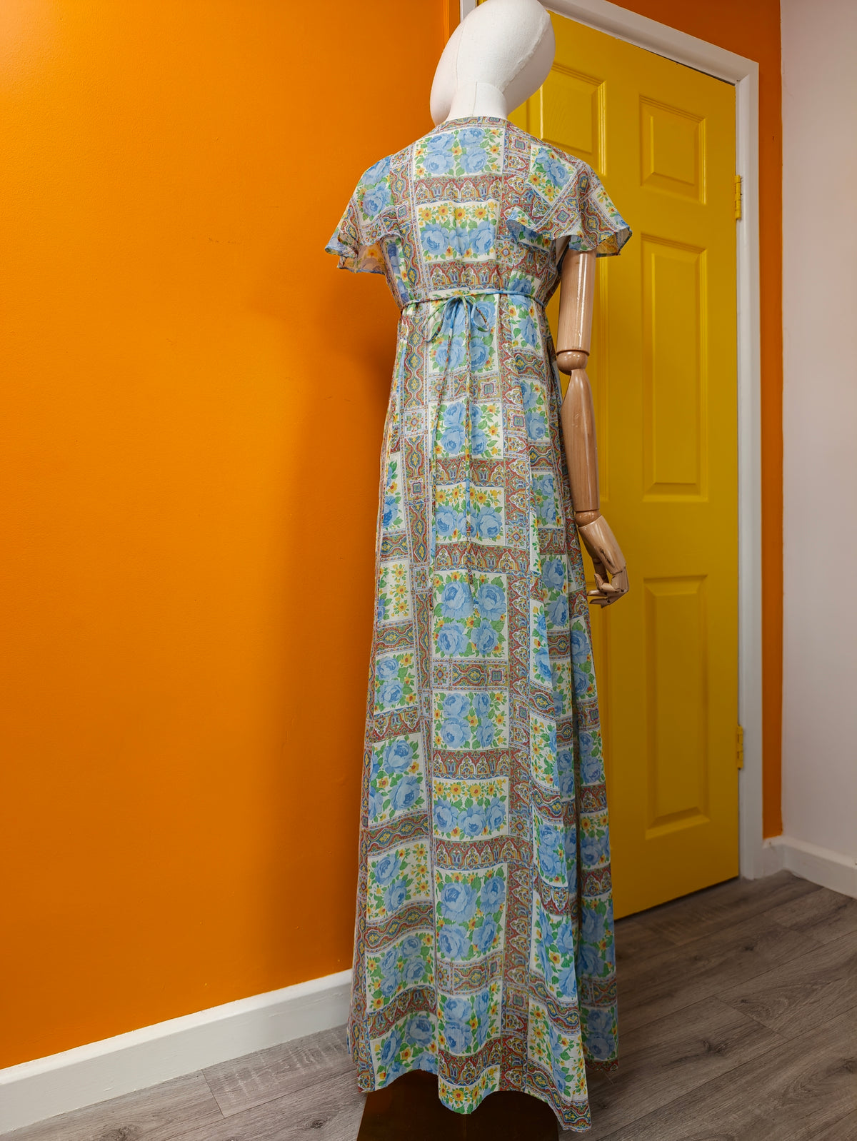 1970s floral maxi dress - M/12