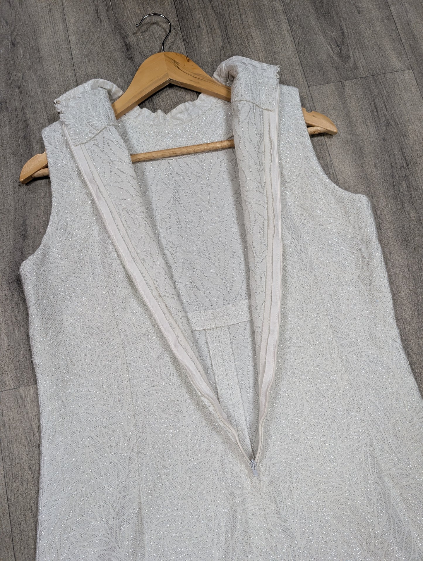 1960s white/silver party dress - M/14