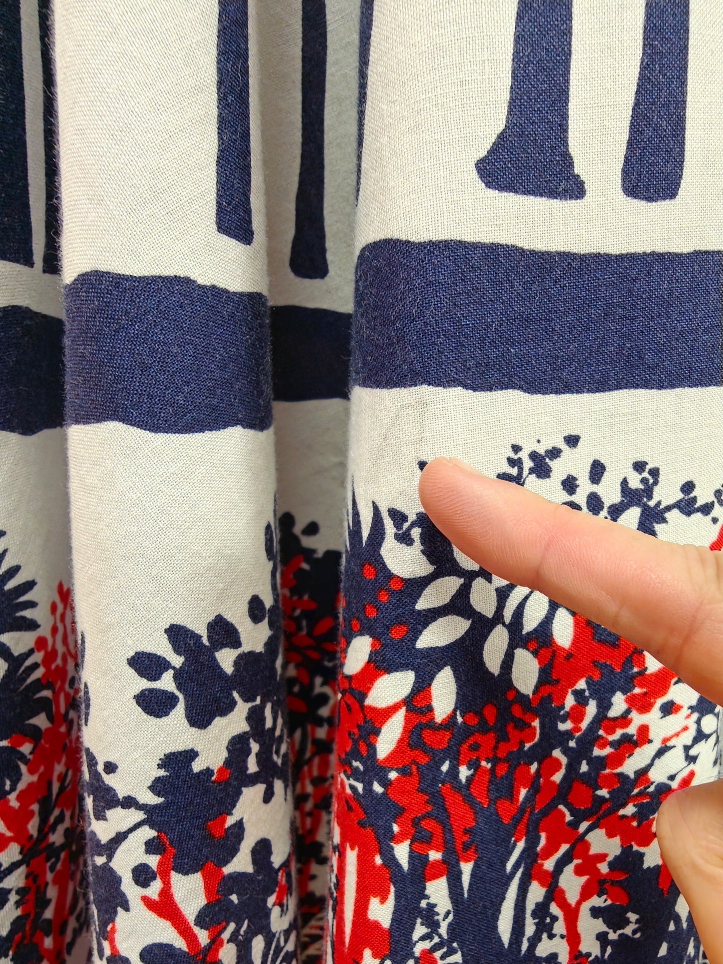 1980s novelty print full circle cotton skirt - 24" waist