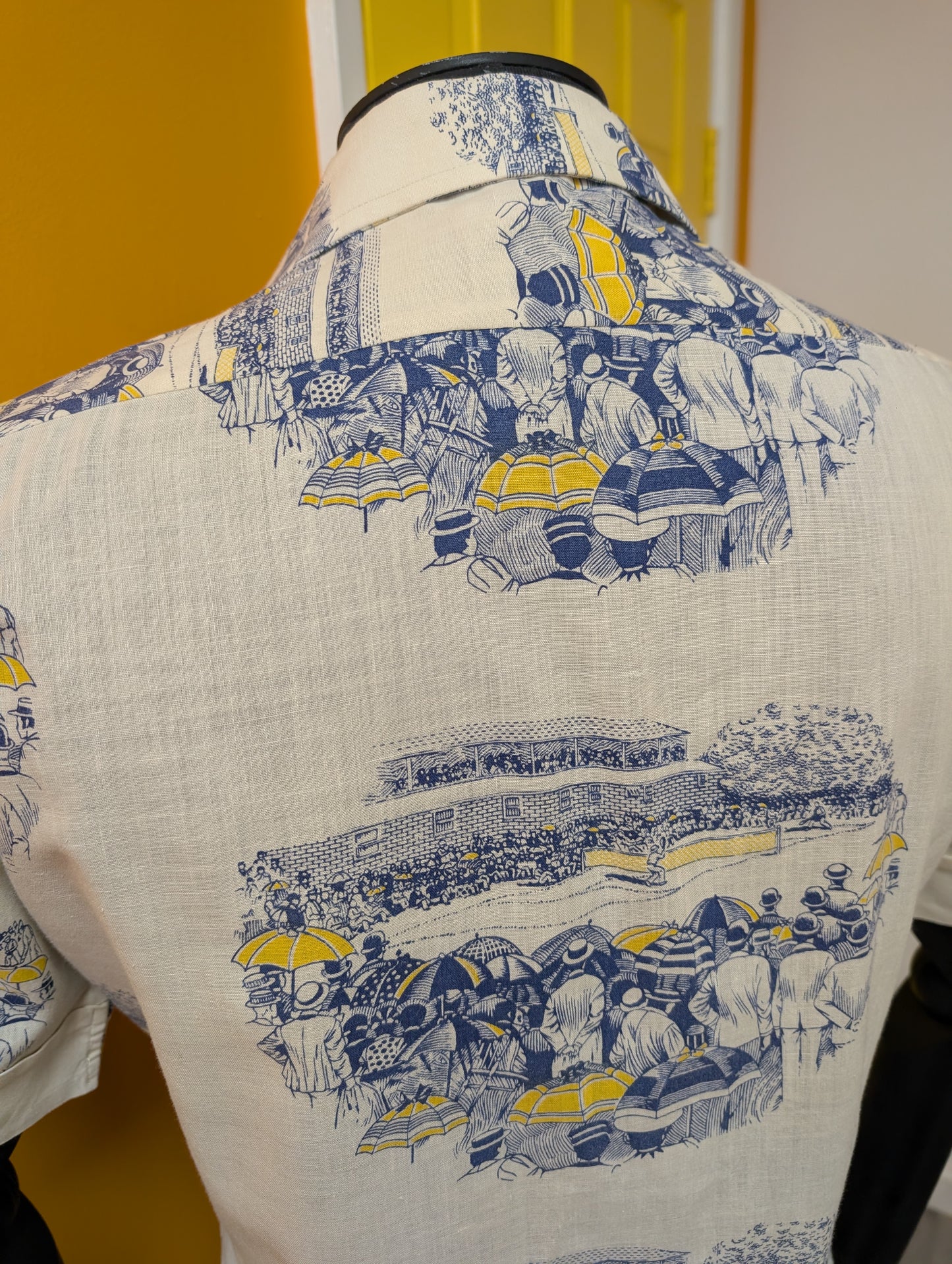 1970s Southern Comfort novelty tennis print shirt