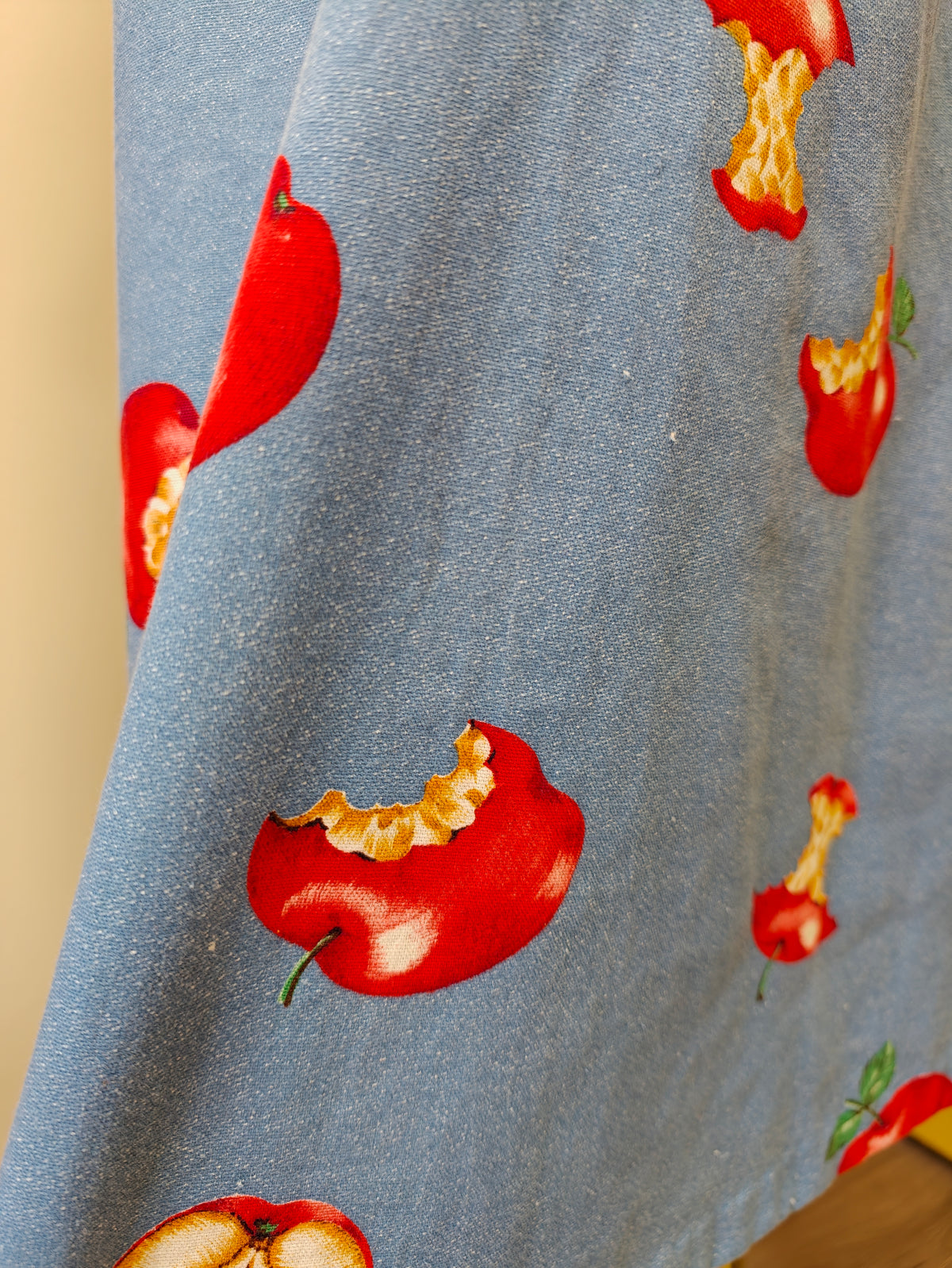 1970s Darling Hager apple print pinafore dress - M/12