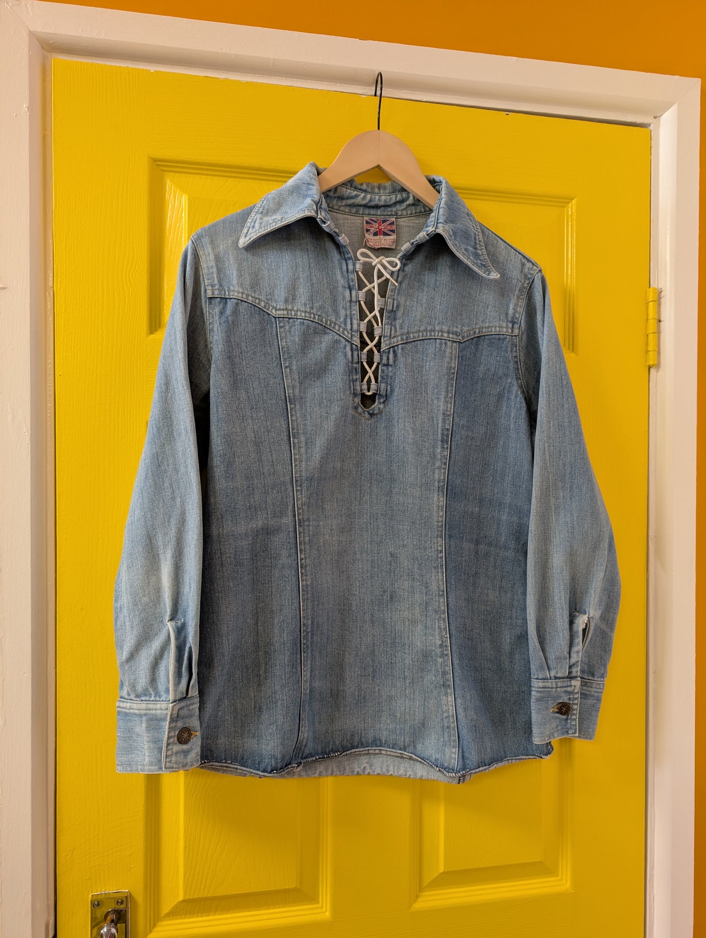 1970s Brittania lace up denim shirt