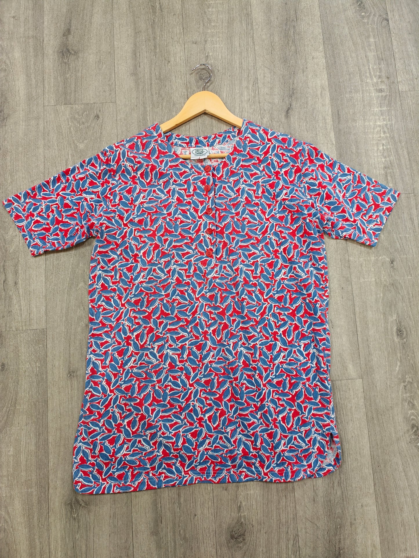 1990s Laura Ashley fish print cotton top - M