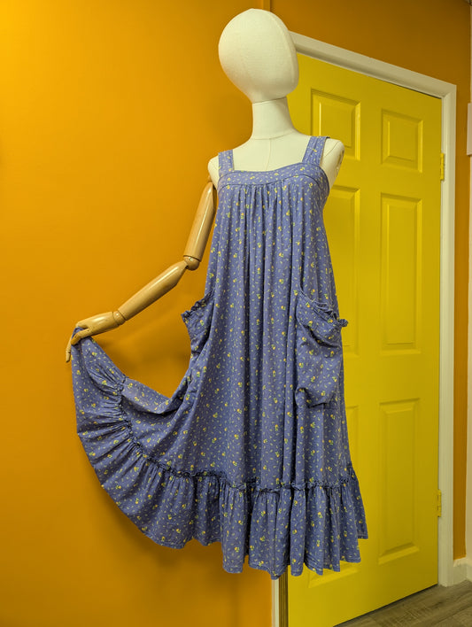 1970s Laura Ashley made in Carno cotton dress - XS/S/6/8