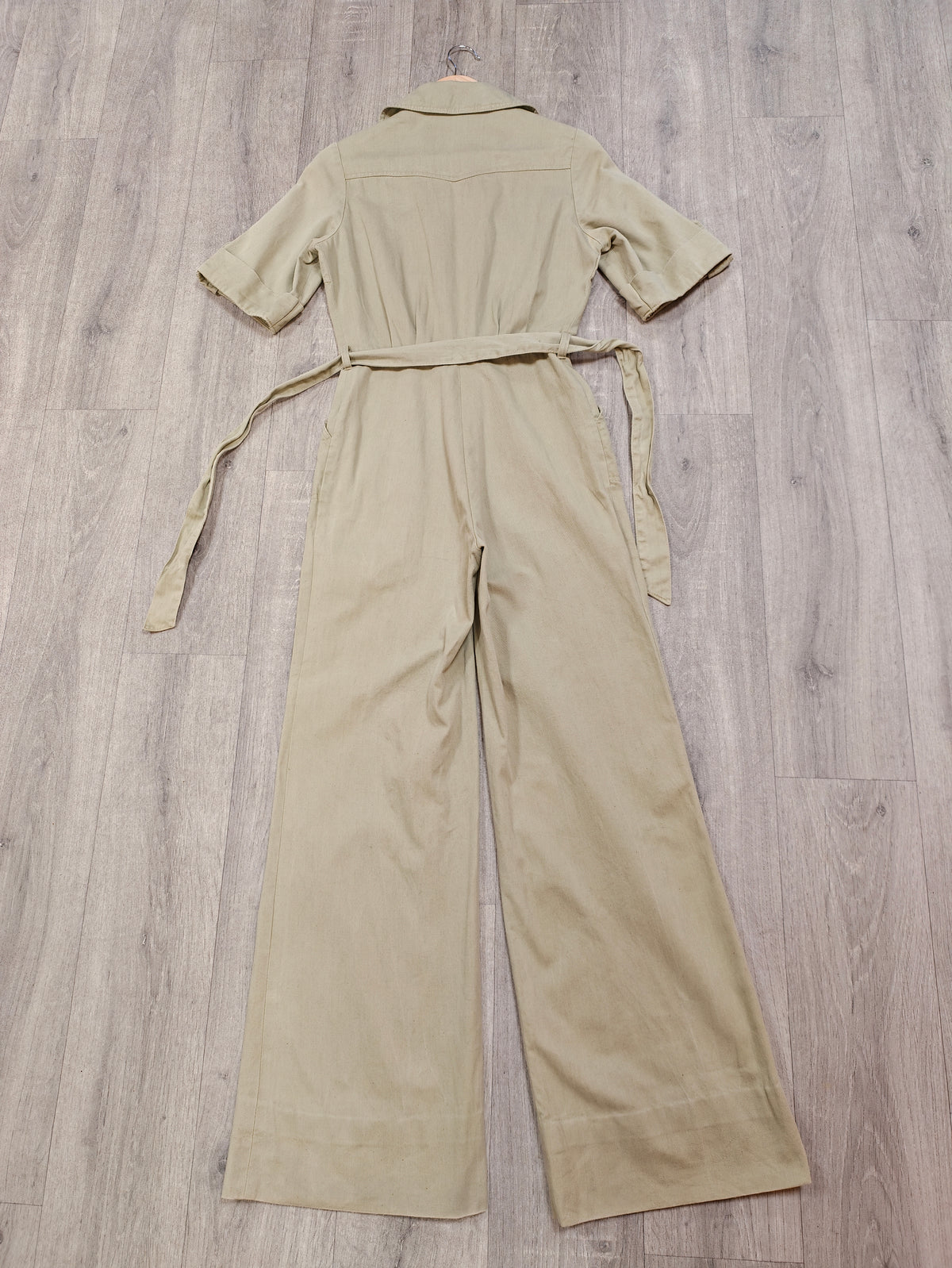 1970s khaki green jumpsuit - XS/S/6/8