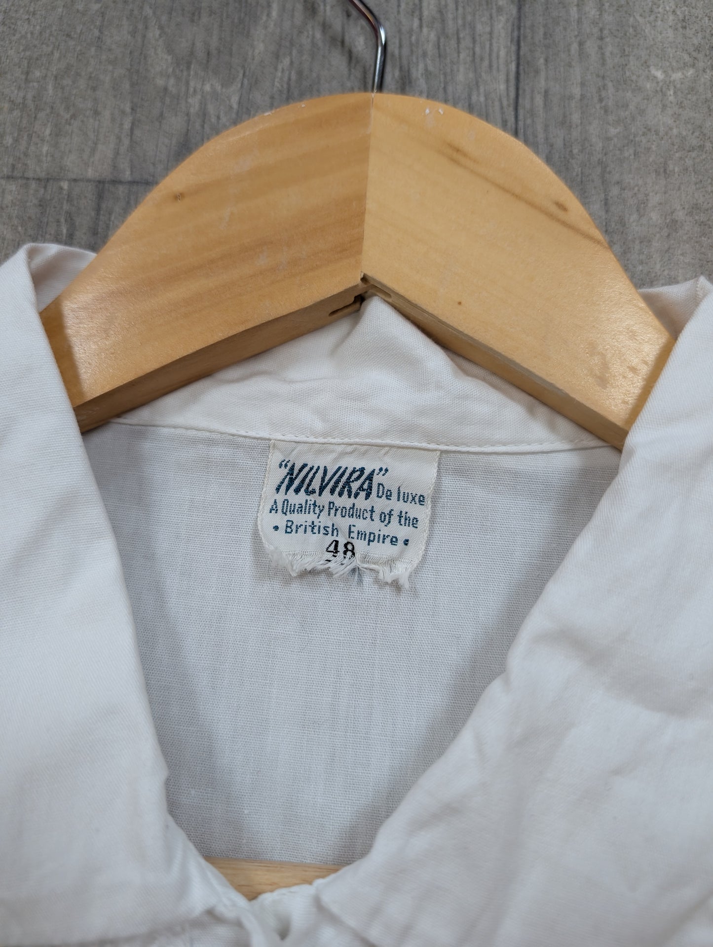 1960s Nilvira white cotton shirt - XL/20/22