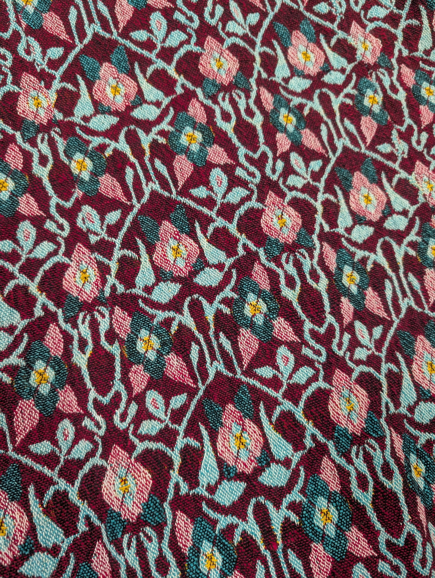 60s/70s cotton tapestry hooded maxi coat - XS