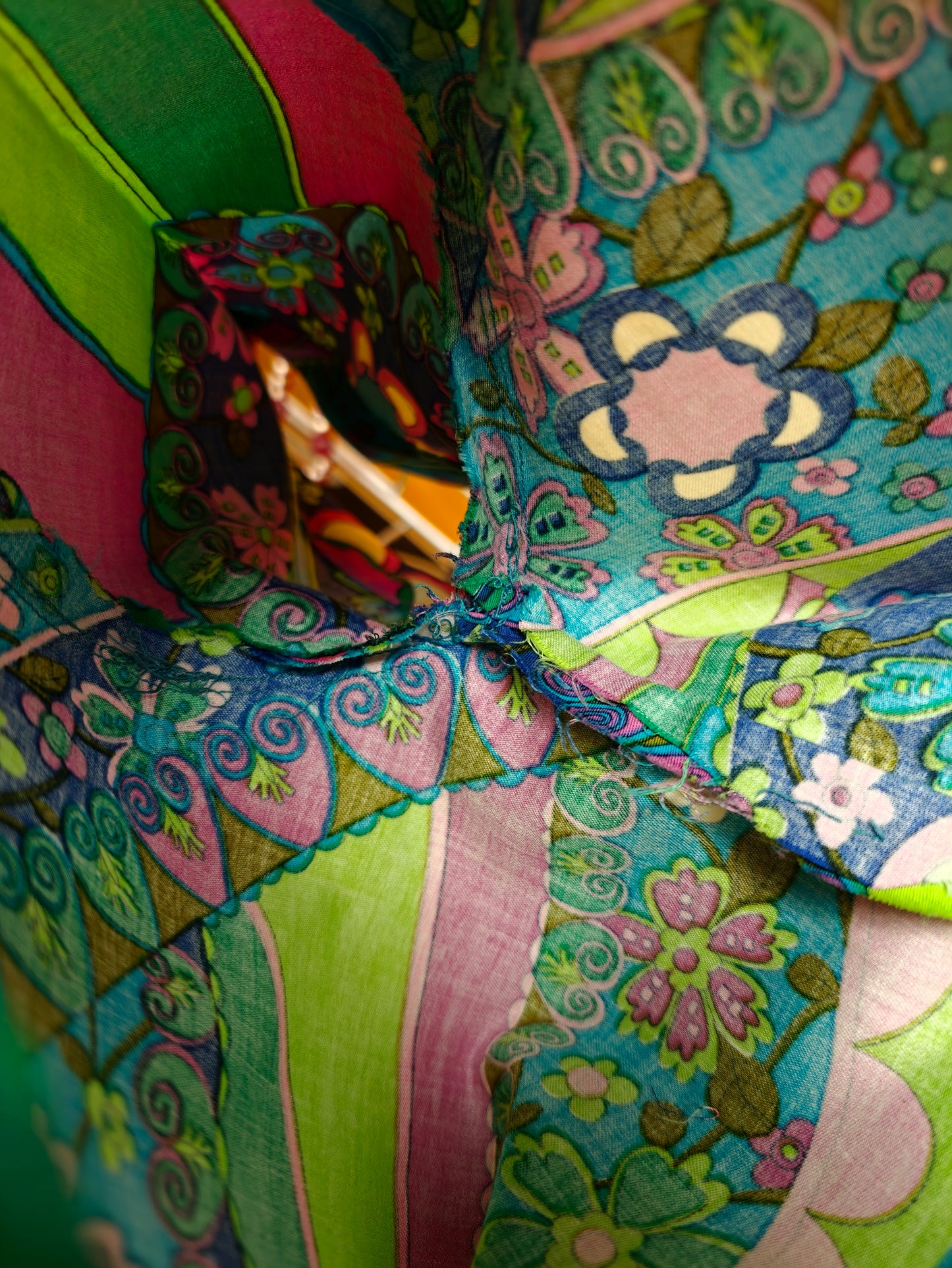 1960s psychedelic cotton dress - XS/S