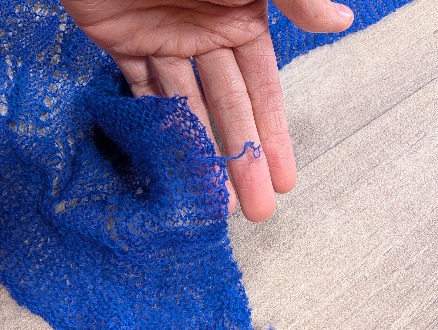 80s/90s Laura Ashley blue wool shawl/scarf